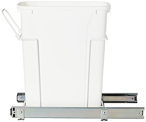 Knape & Vogt Rs-Psw9-1-20-W 17 In. H X 8 In. W X D Steel In-Cabinet 20 Qt. Single White Pull Out Trash Can OV_YBFDMOTL Knape & Vogt Rs-Psw9-1-20-W 17 In. H X 8 In. W X D Steel In-Cabinet 20 Qt. Single White Pull Out Trash Can OV_YBFDMOTL