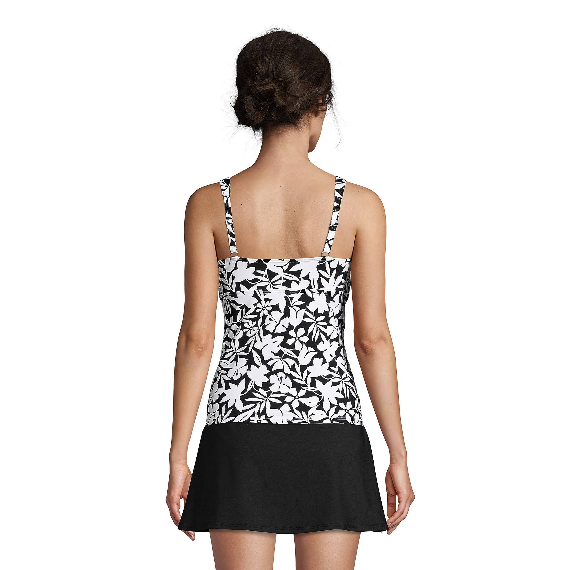 Lands' End Women's Long Chlorine Resistant V-Neck Wrap Underwire Tankini Swimsuit Top Adjustable Straps - 16 - Black Havana Floral N4_ZMXRUKWD Lands' End Women's Long Chlorine Resistant V-Neck Wrap Underwire Tankini Swimsuit Top Adjustable Straps - 16 - Black Havana Floral N4_ZMXRUKWD