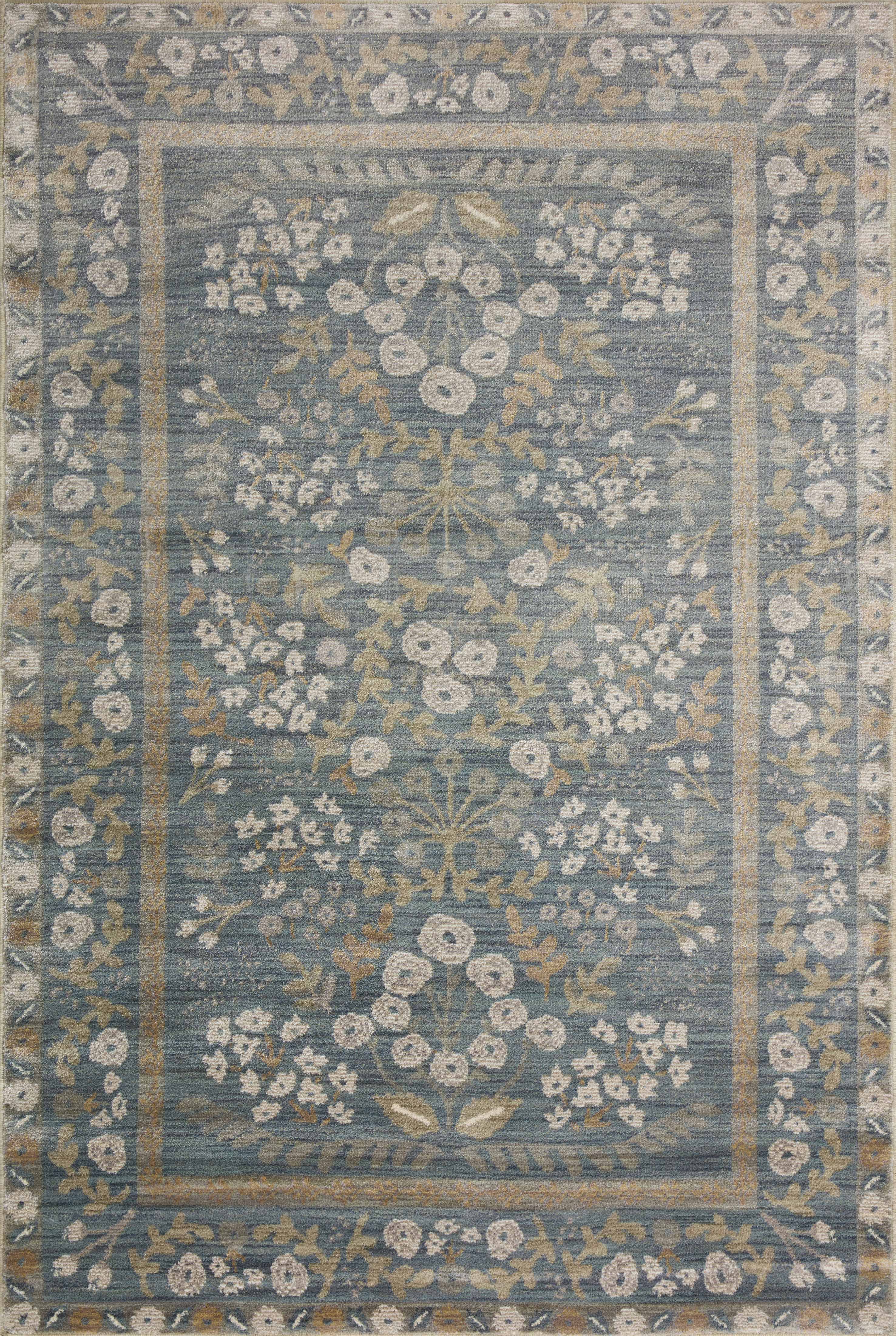 Loloi Rifle Paper Fiore Fio-01 Rug, Slate / Sage / 3'2 Round FV_2GGRIFV5 Loloi Rifle Paper Fiore Fio-01 Rug, Slate / Sage / 3'2 Round FV_2GGRIFV5
