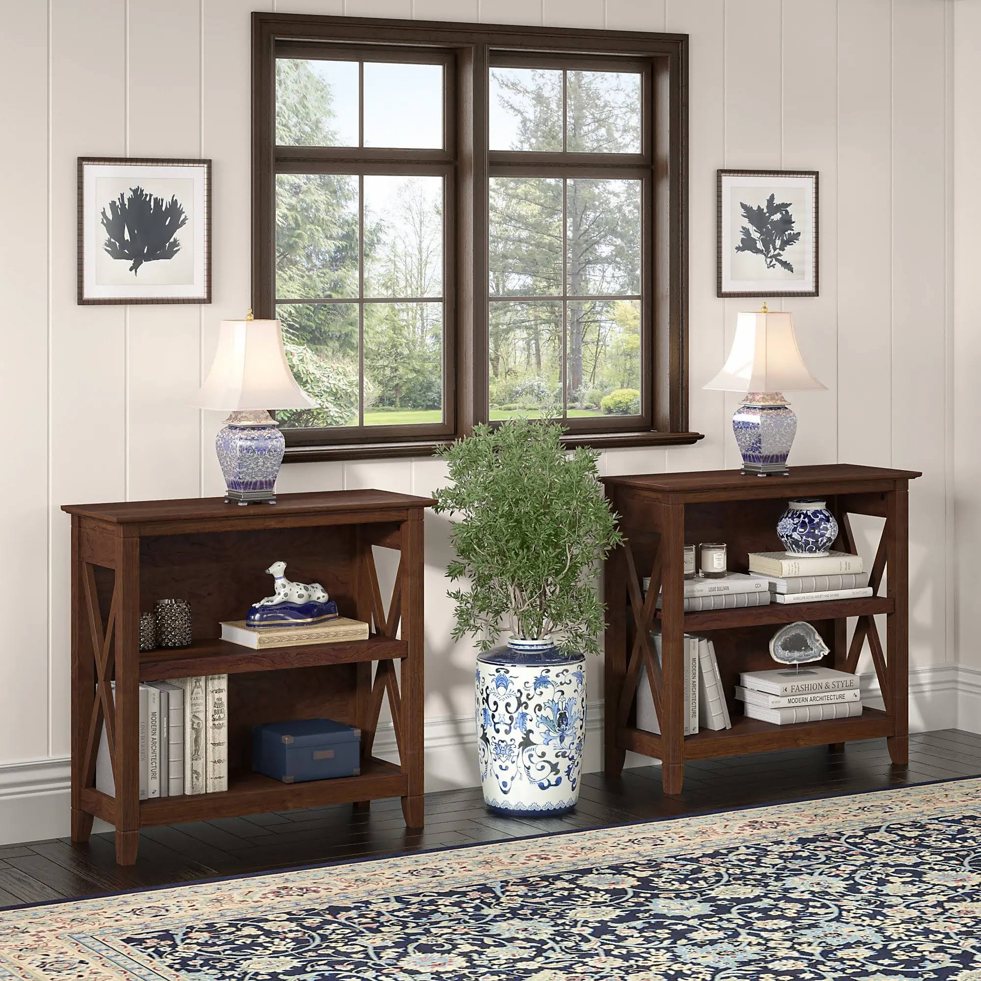 Bush Furniture Key West Bing Cherry Small 2 Shelf Bookcase FS_088GPYPE