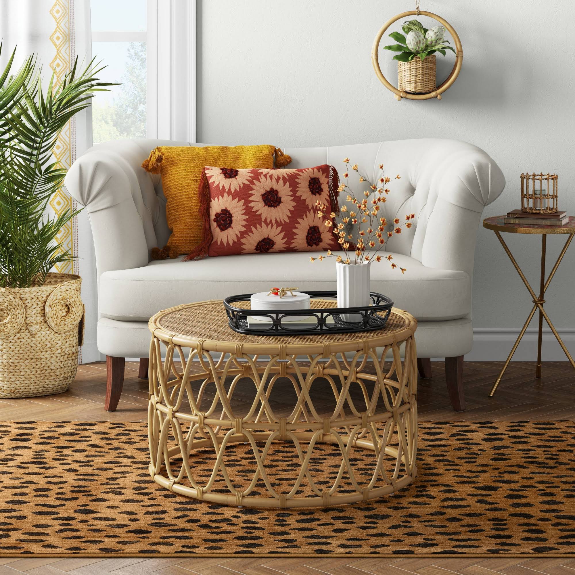 5'X7' Leopard Spot Woven Rug Copper - Opalhouse MK_EQHWZNV2