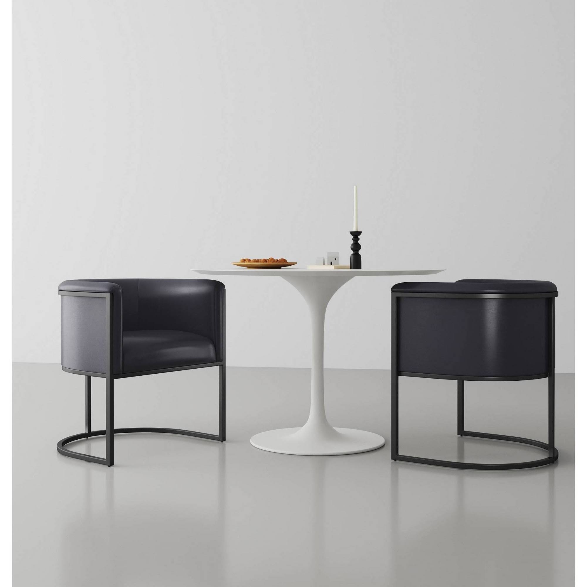 Manhattan Comfort Bali Black Faux Leather Dining Chair OU_CZELZBVT
