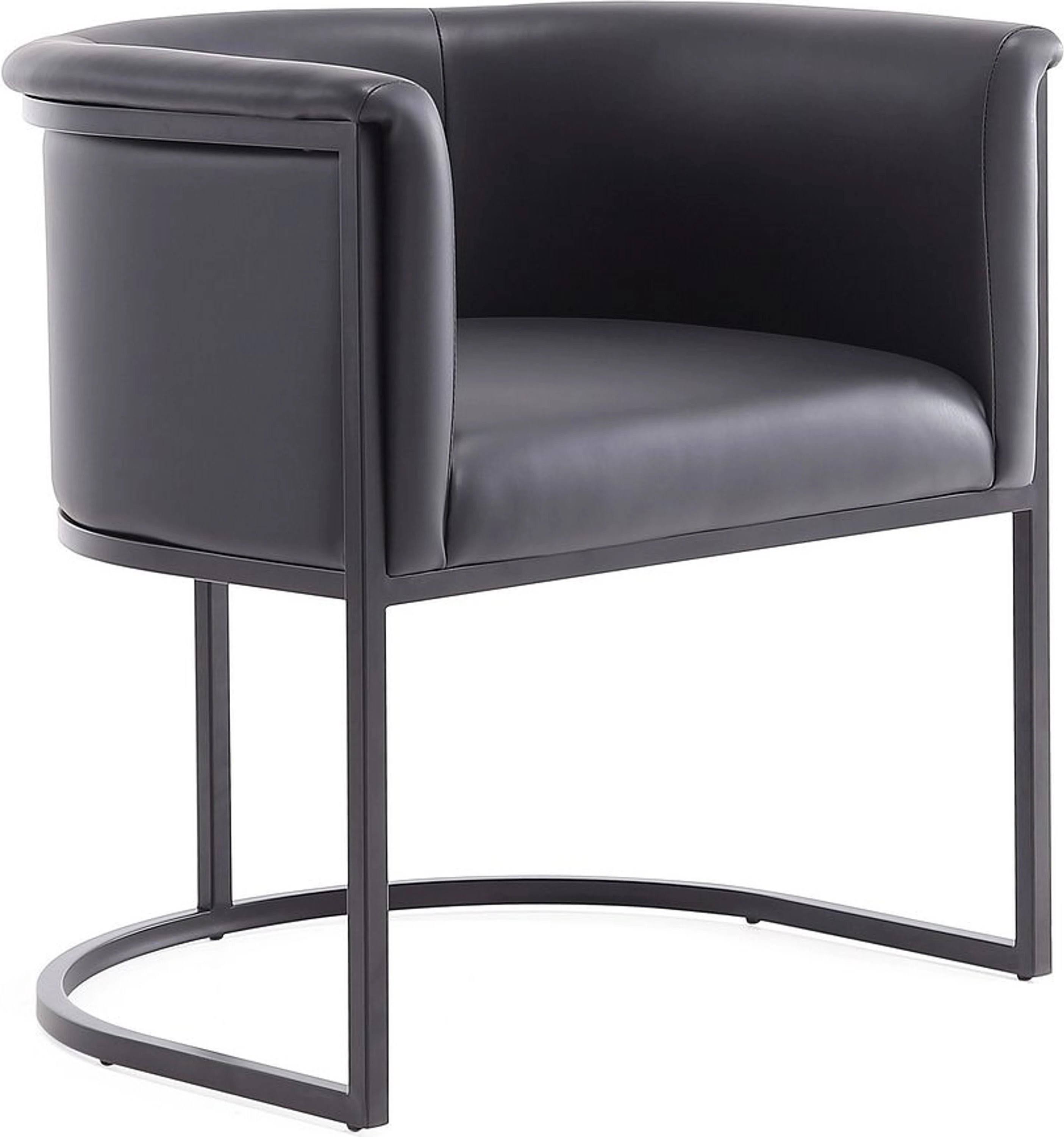 Manhattan Comfort Bali Black Faux Leather Dining Chair OU_CZELZBVT Manhattan Comfort Bali Black Faux Leather Dining Chair OU_CZELZBVT