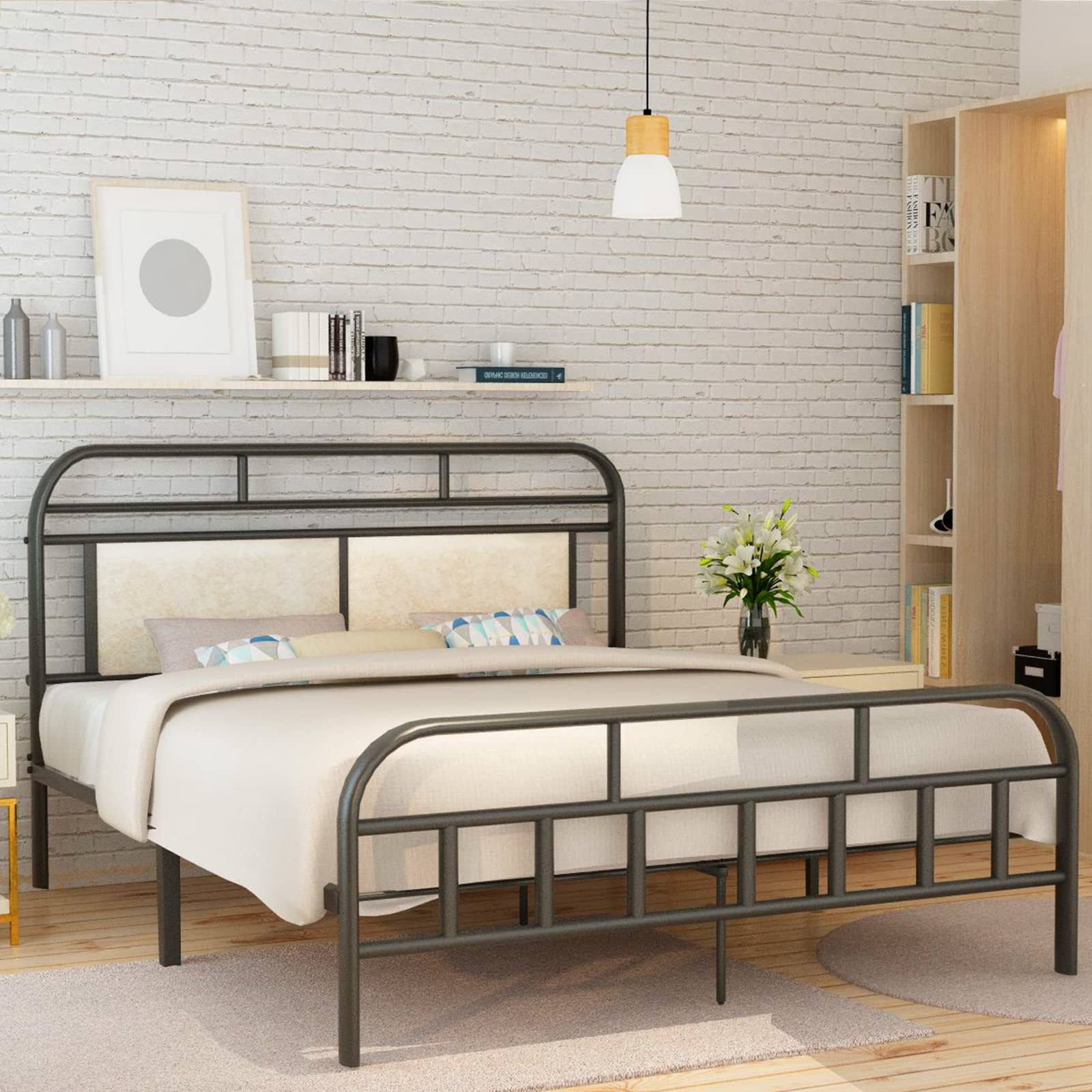 Recaceik Queen Bed Frame Metal Platform Bed Frame Queen Size With Headboard And Footboard, Mattress Foundation, Queen Size Bed Frame No Box Spring 6O_LCIHZ8GD Recaceik Queen Bed Frame Metal Platform Bed Frame Queen Size With Headboard And Footboard, Mattress Foundation, Queen Size Bed Frame No Box Spring 6O_LCIHZ8GD