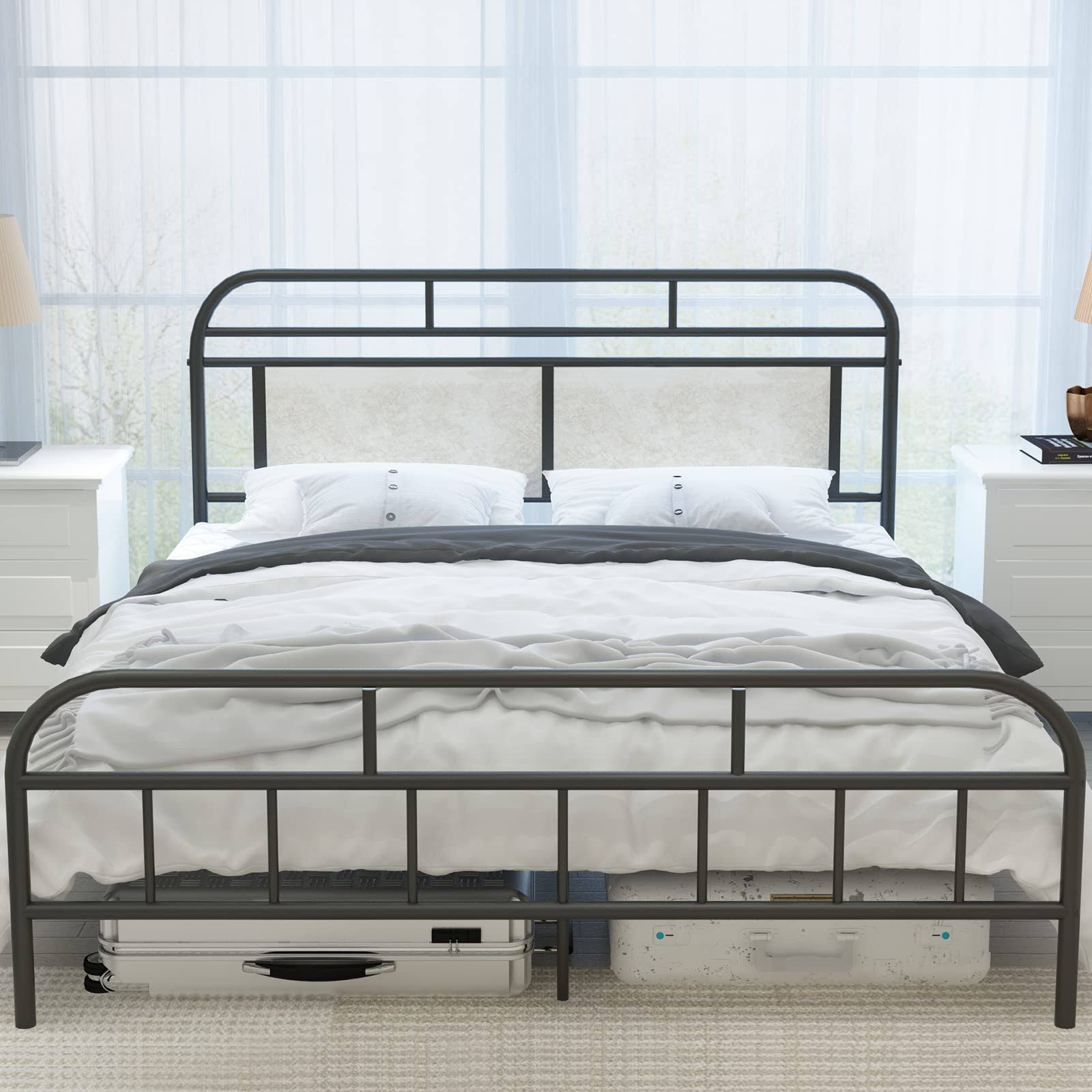 Recaceik Queen Bed Frame Metal Platform Bed Frame Queen Size With Headboard And Footboard, Mattress Foundation, Queen Size Bed Frame No Box Spring 6O_LCIHZ8GD Recaceik Queen Bed Frame Metal Platform Bed Frame Queen Size With Headboard And Footboard, Mattress Foundation, Queen Size Bed Frame No Box Spring 6O_LCIHZ8GD