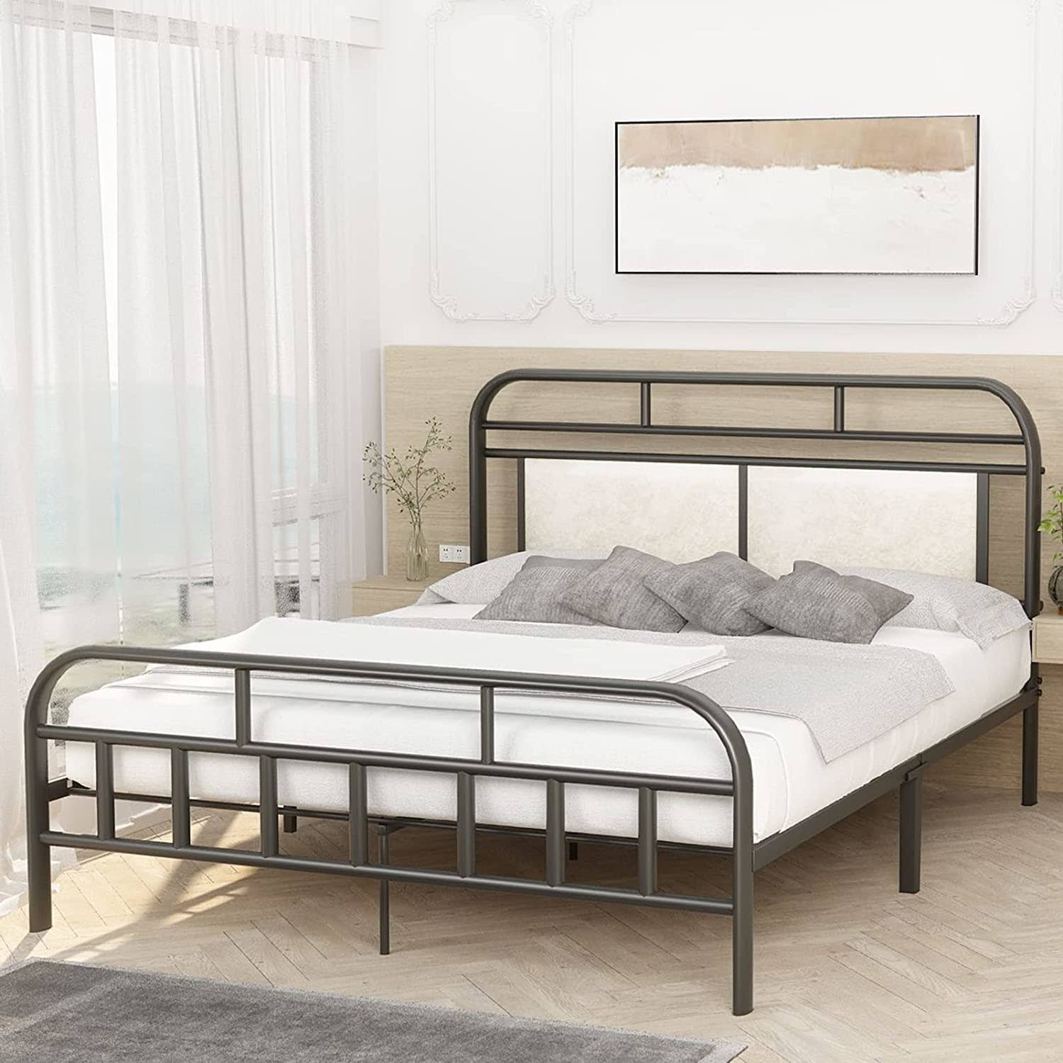 Recaceik Queen Bed Frame Metal Platform Bed Frame Queen Size With Headboard And Footboard, Mattress Foundation, Queen Size Bed Frame No Box Spring 6O_LCIHZ8GD Recaceik Queen Bed Frame Metal Platform Bed Frame Queen Size With Headboard And Footboard, Mattress Foundation, Queen Size Bed Frame No Box Spring 6O_LCIHZ8GD