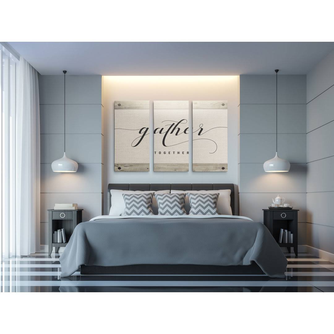 A Premium 'Gather Together' Textual Art Multi-Piece Image On Canvas Gracie Oaks Size: 40 H X 60 W X 1.5 D 5T_BFBNFK3P