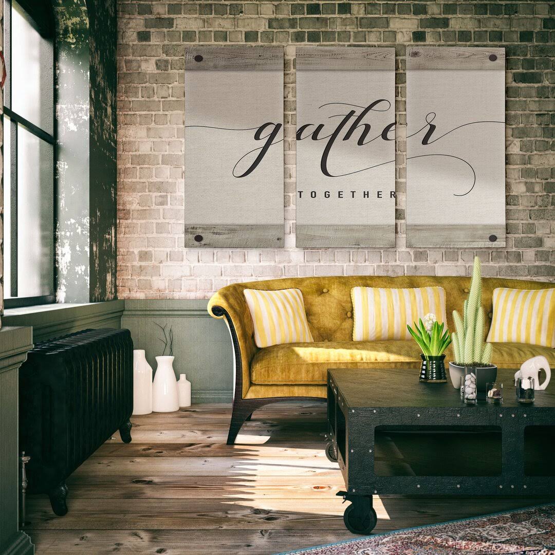 A Premium 'Gather Together' Textual Art Multi-Piece Image On Canvas Gracie Oaks Size: 40 H X 60 W X 1.5 D 5T_BFBNFK3P