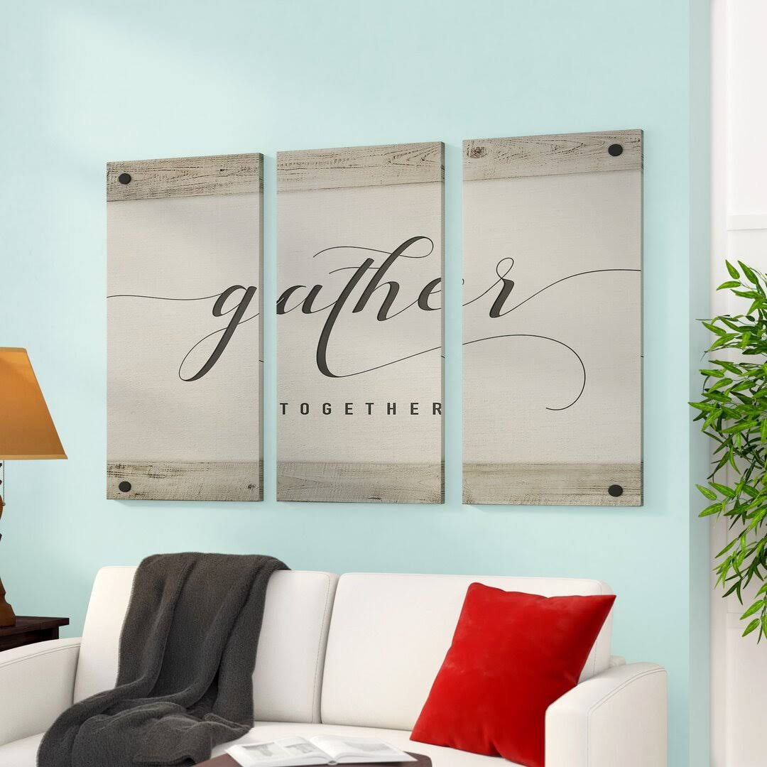 A Premium 'Gather Together' Textual Art Multi-Piece Image On Canvas Gracie Oaks Size: 40 H X 60 W X 1.5 D 5T_BFBNFK3P