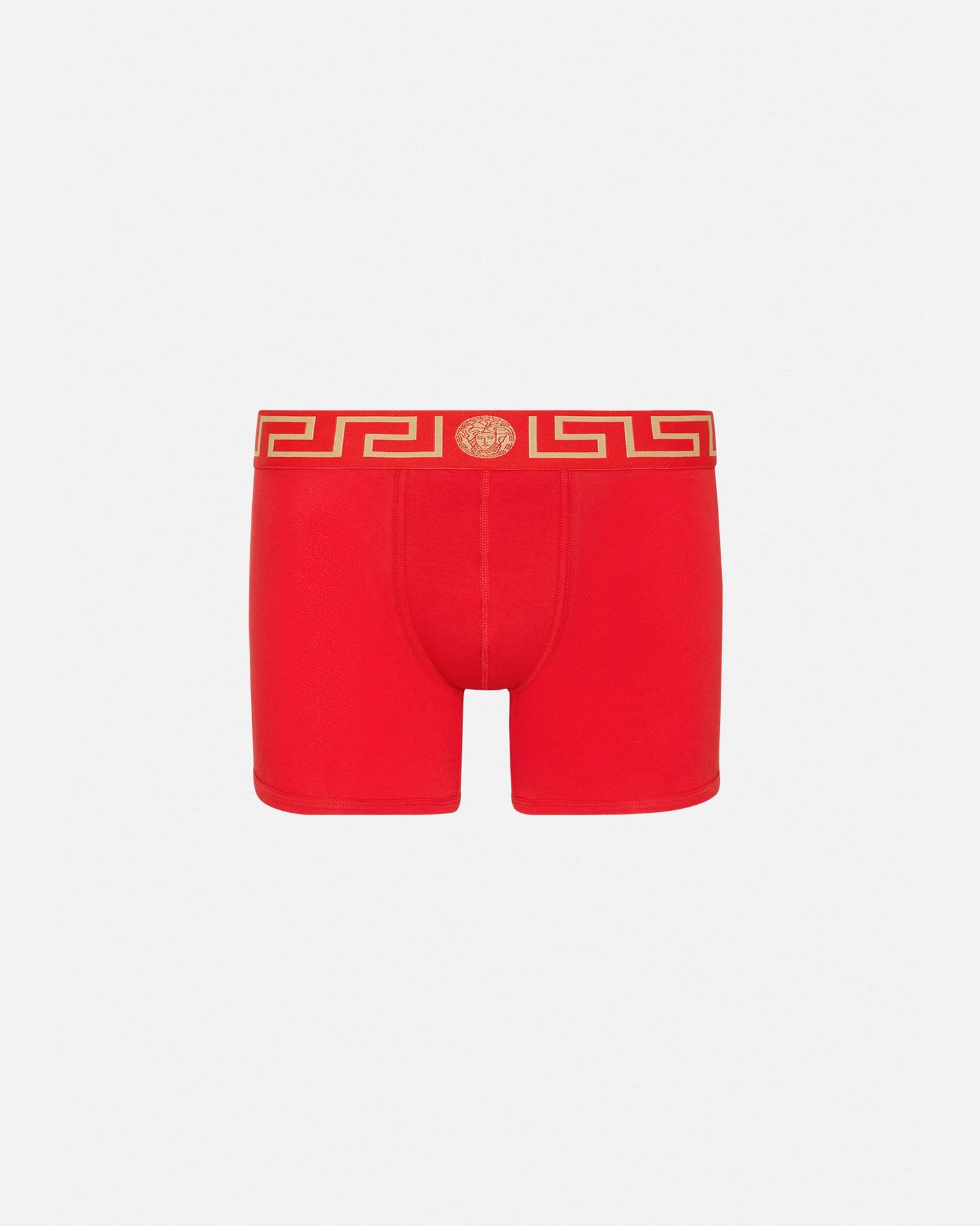 Versace Greca Border Long Trunks, Male, Black, 4 WI_KNZTU4EU