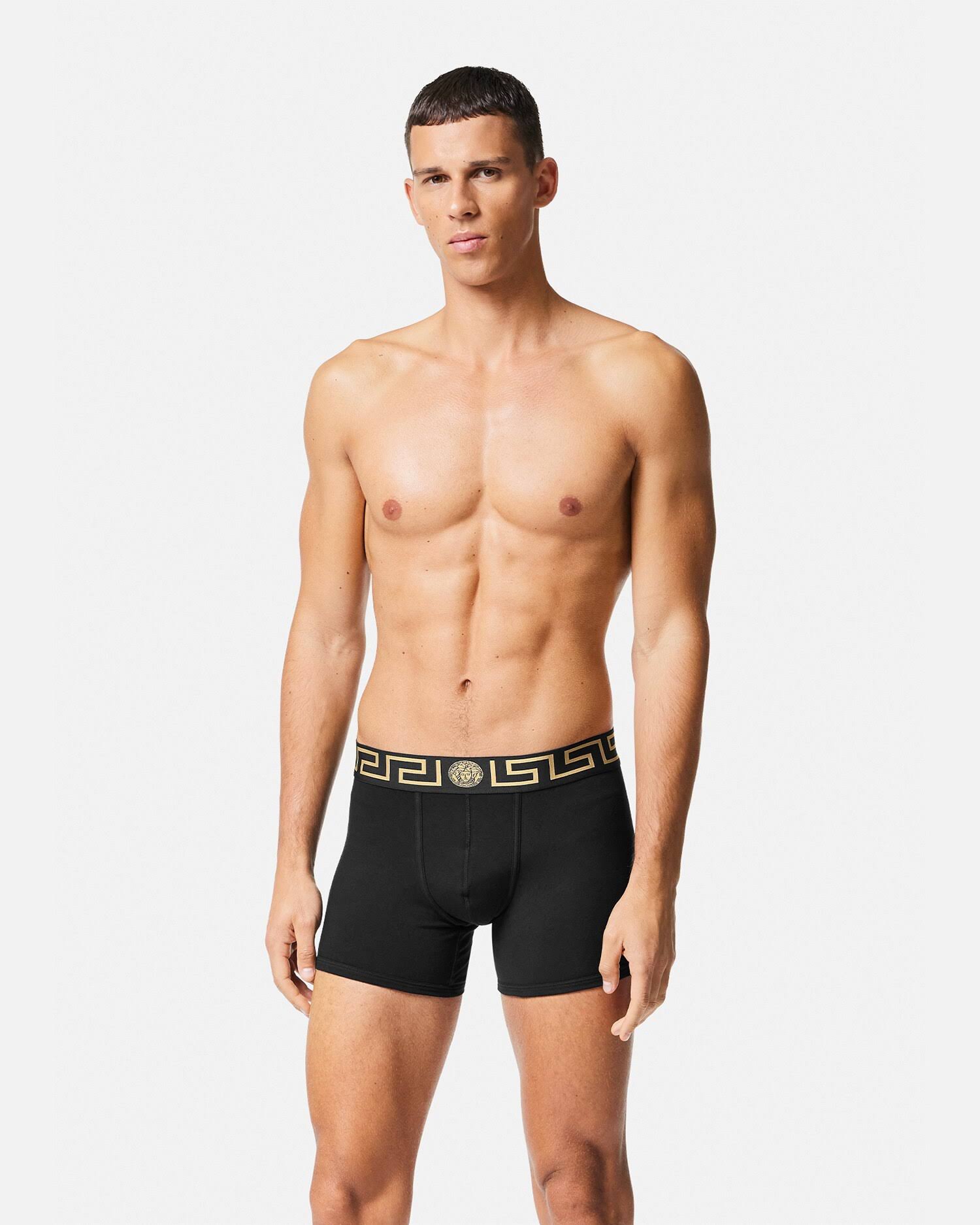 Versace Greca Border Long Trunks, Male, Black, 4 WI_KNZTU4EU Versace Greca Border Long Trunks, Male, Black, 4 WI_KNZTU4EU