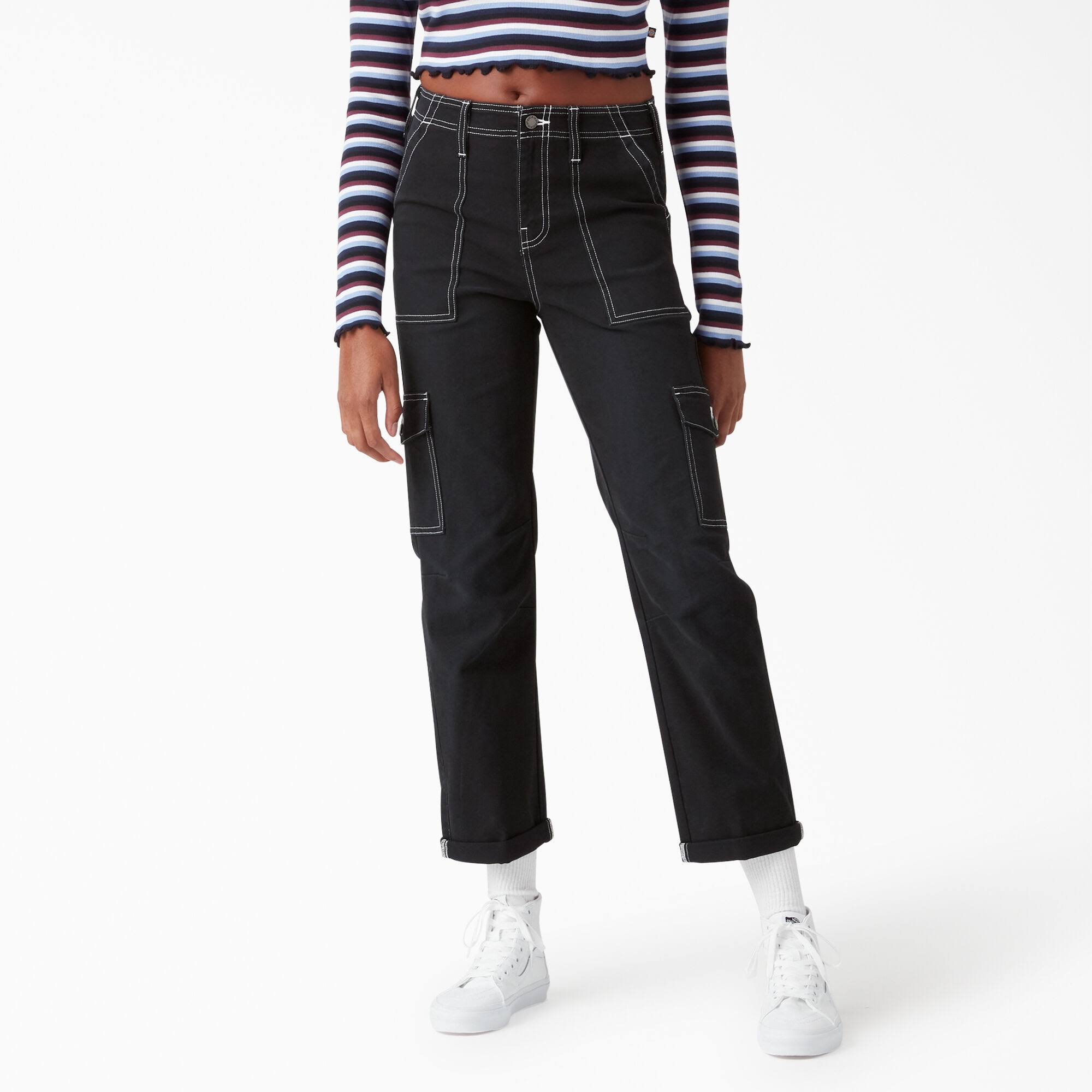Dickies Women's Skinny Fit Cuffed Cargo Pants - Black Size 34 (Fpr52) PV_PGUIXL7U Dickies Women's Skinny Fit Cuffed Cargo Pants - Black Size 34 (Fpr52) PV_PGUIXL7U