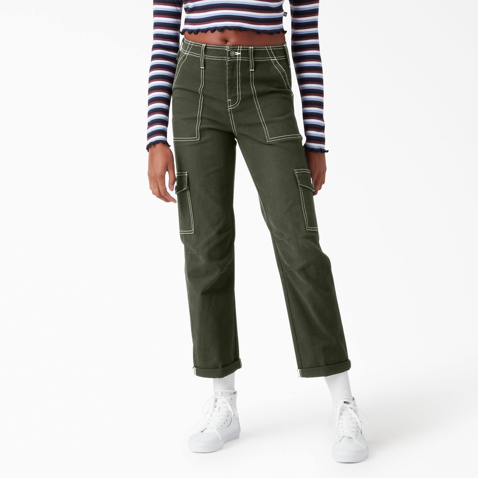 Dickies Women's Skinny Fit Cuffed Cargo Pants - Black Size 34 (Fpr52) PV_PGUIXL7U
