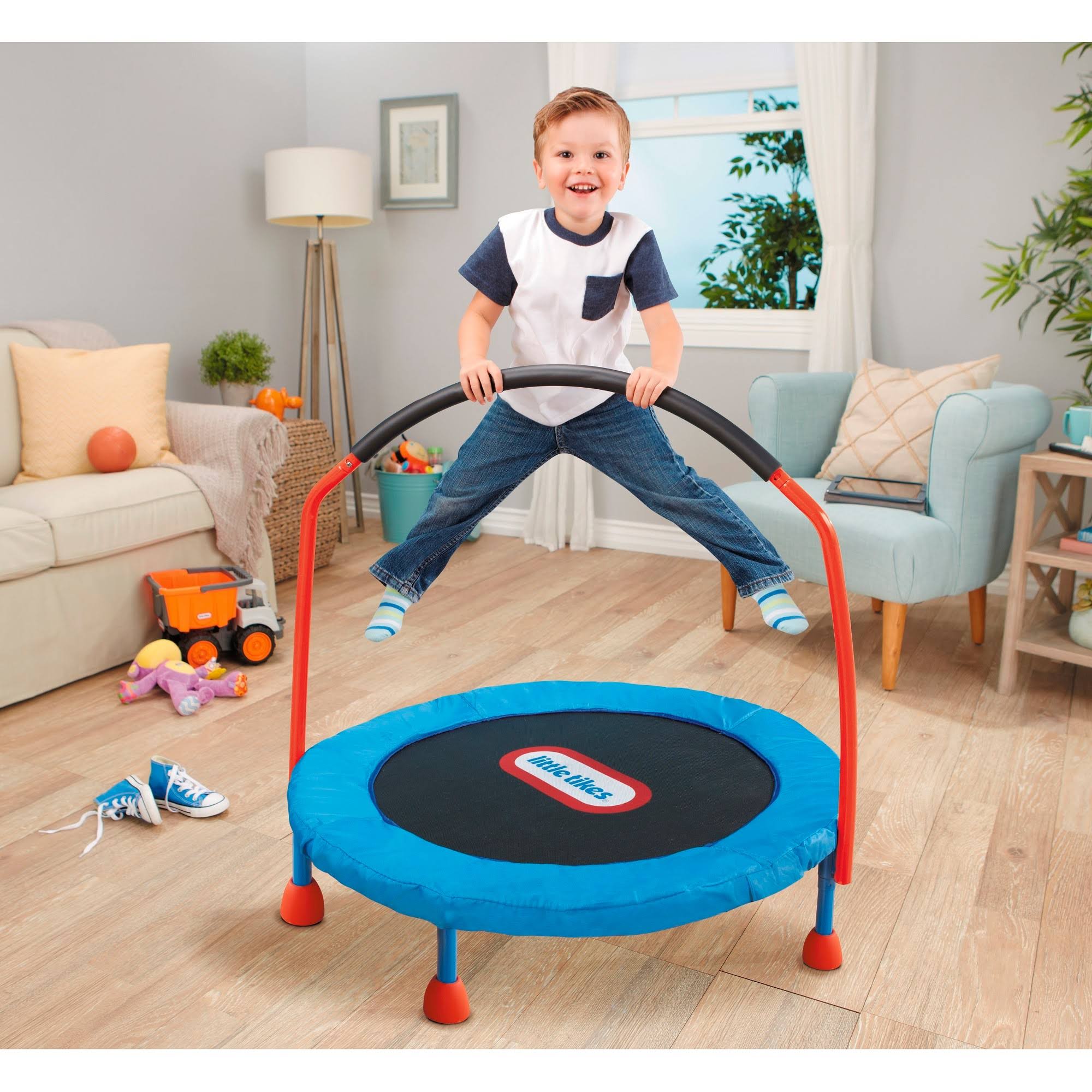 Little Tikes Easy Store 3-Foot Trampoline, With Hand Rail, Blue KR_7KMXPJXE