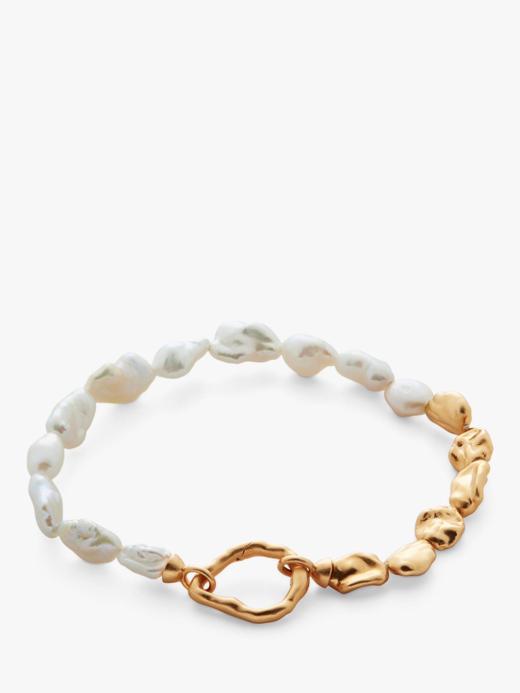 Monica Vinader 18ct Gold Plated Vermeil Silver Keshi Pearl Bracelet O1_QH3SZ1YW Monica Vinader 18ct Gold Plated Vermeil Silver Keshi Pearl Bracelet O1_QH3SZ1YW