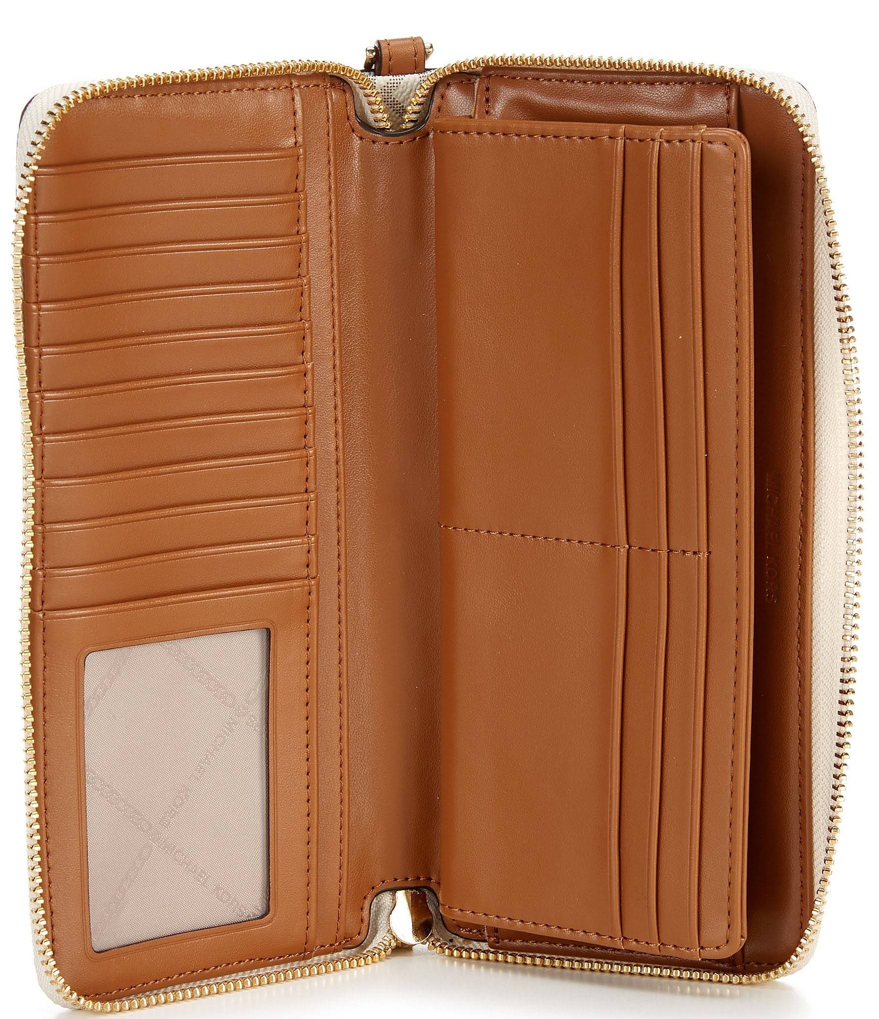 Michael Kors Signature Logo Jet Set Travel Continental Wallet - Vanilla KD_MBETIIXZ Michael Kors Signature Logo Jet Set Travel Continental Wallet - Vanilla KD_MBETIIXZ