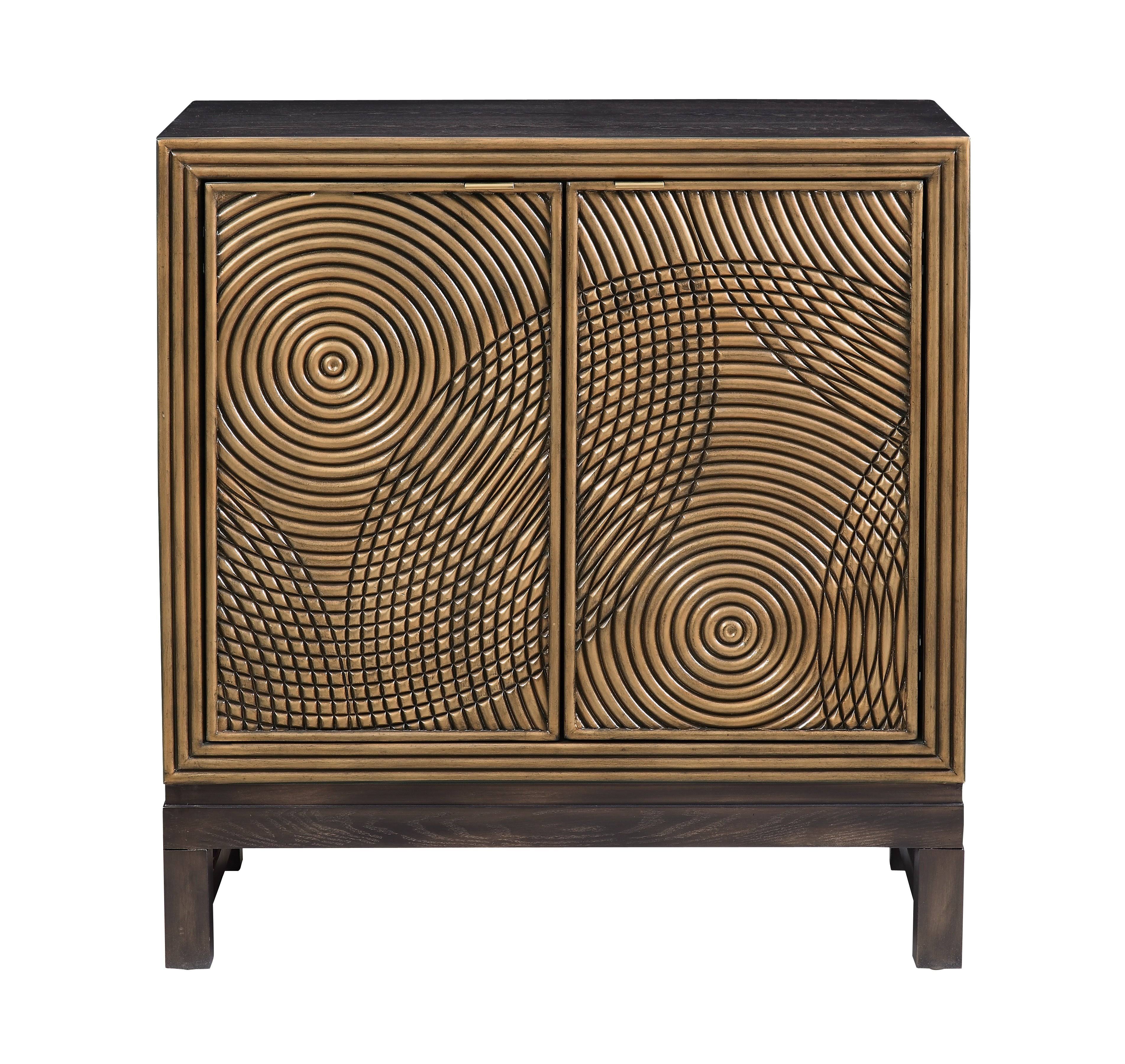 Coast To Coast Imports Zin Gold And Black Two Door Wood Cabinet BR_EZXEBINQ