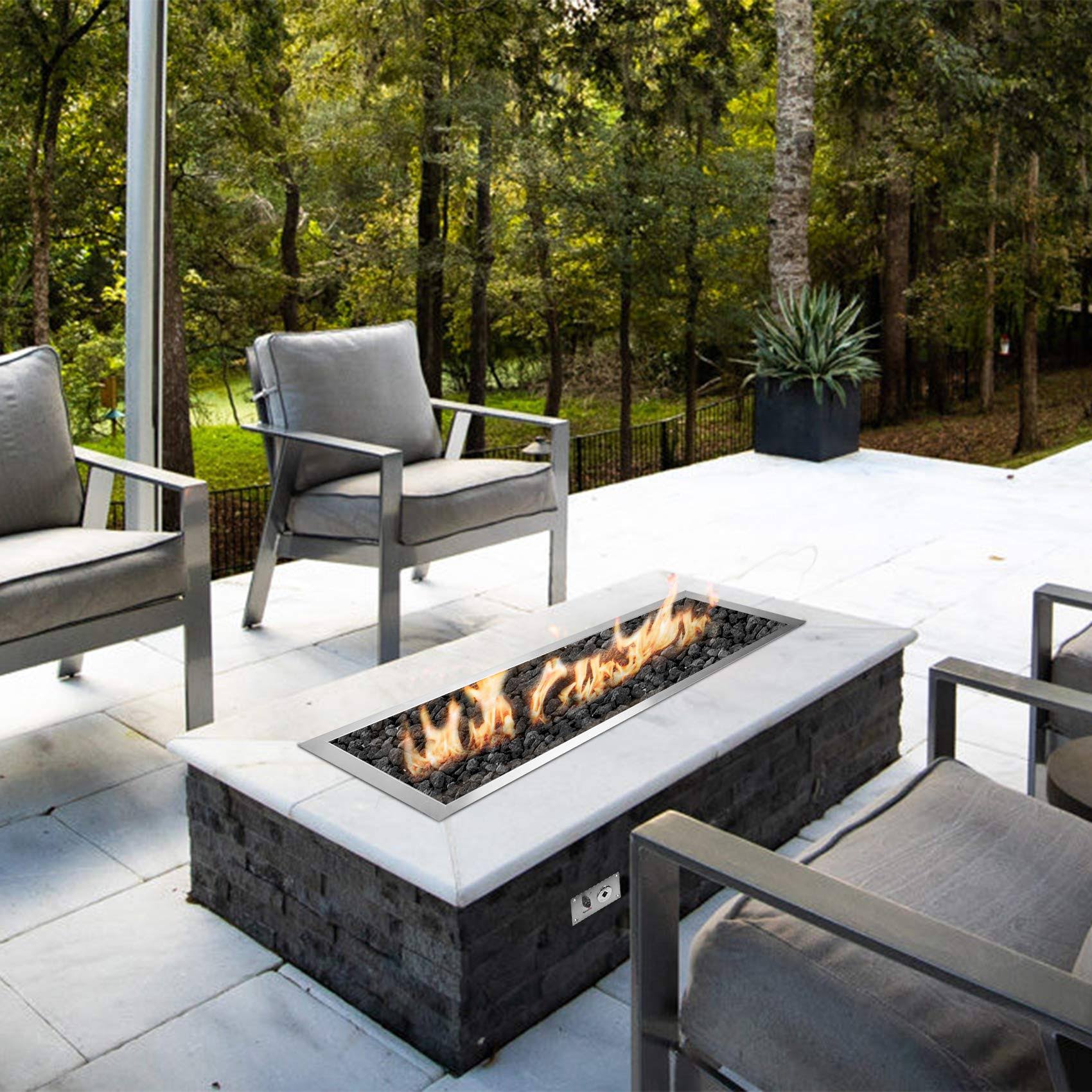Stanbroil Rectangular Drop-In Fire Pit Pan W/H-Burner Installed, 304 Series Ss, 36 By 12-Inch, 150,000 Btu Max RF_B6S2RW0F Stanbroil Rectangular Drop-In Fire Pit Pan W/H-Burner Installed, 304 Series Ss, 36 By 12-Inch, 150,000 Btu Max RF_B6S2RW0F