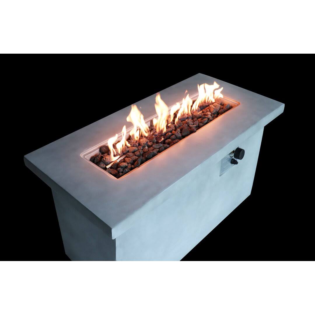 Rashid 24'' H Concrete Propane/Natural Gas Outdoor Fire Pit Table Allmodern Size: 24'' H X 60'' W X 26'' D, Finish: Natural Concrete DG_ITDSH0G0 Rashid 24'' H Concrete Propane/Natural Gas Outdoor Fire Pit Table Allmodern Size: 24'' H X 60'' W X 26'' D, Finish: Natural Concrete DG_ITDSH0G0