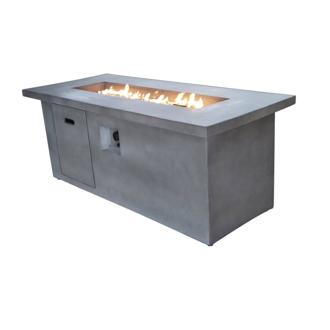 Rashid 24'' H Concrete Propane/Natural Gas Outdoor Fire Pit Table Allmodern Size: 24'' H X 60'' W X 26'' D, Finish: Natural Concrete DG_ITDSH0G0 Rashid 24'' H Concrete Propane/Natural Gas Outdoor Fire Pit Table Allmodern Size: 24'' H X 60'' W X 26'' D, Finish: Natural Concrete DG_ITDSH0G0