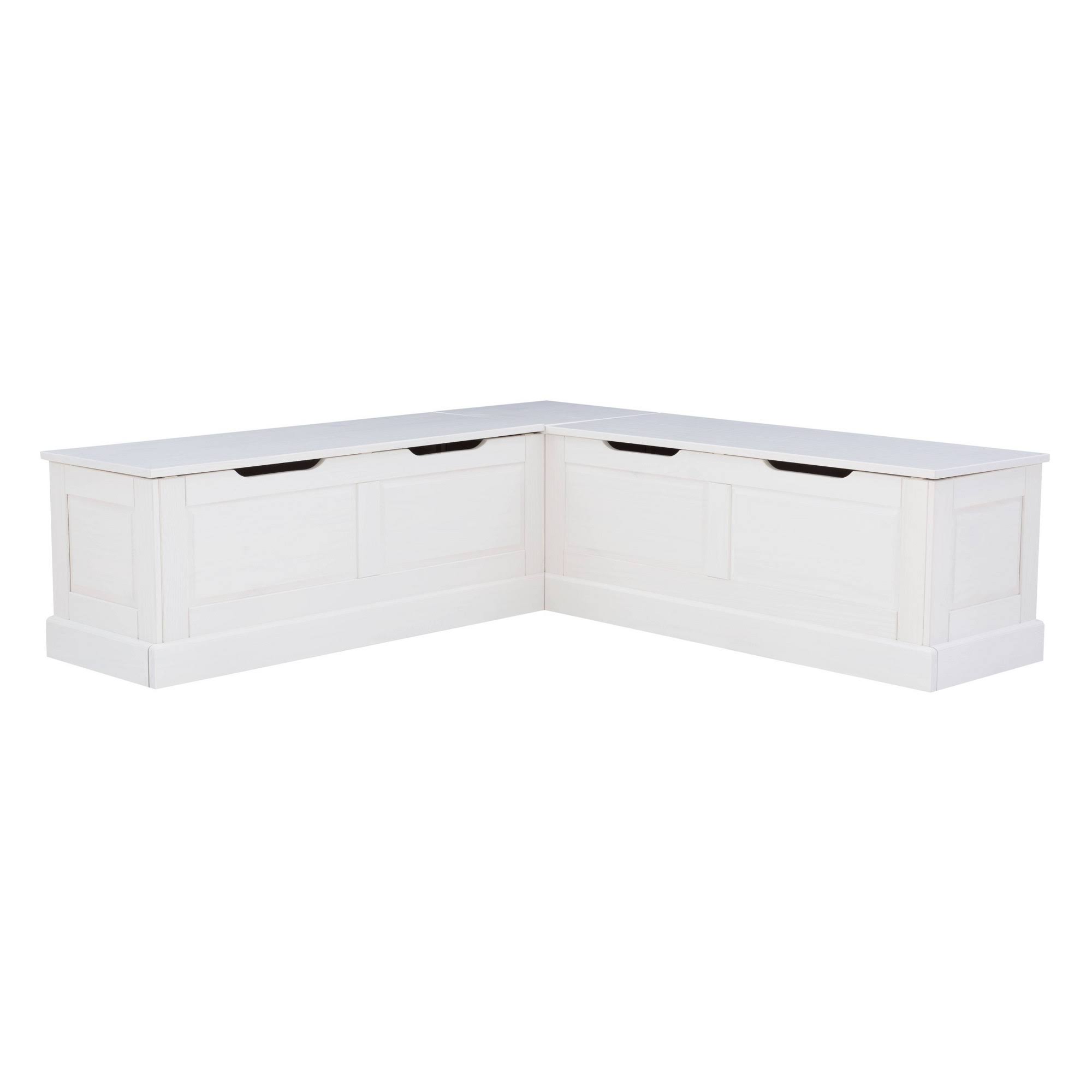 Linon Tobin Backless Corner Breakfast Nook, White EX_619LBOHZ Linon Tobin Backless Corner Breakfast Nook, White EX_619LBOHZ