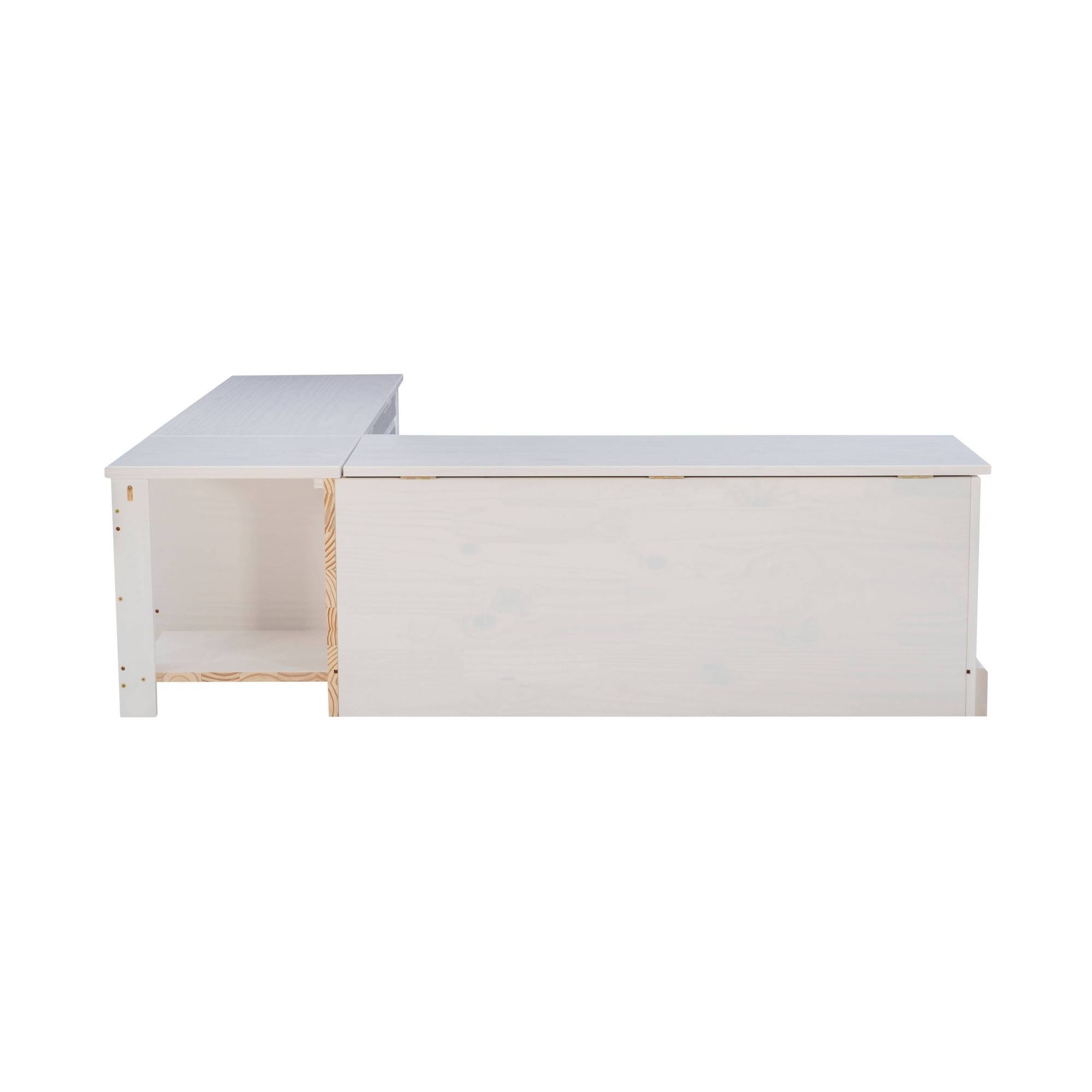 Linon Tobin Backless Corner Breakfast Nook, White EX_619LBOHZ Linon Tobin Backless Corner Breakfast Nook, White EX_619LBOHZ