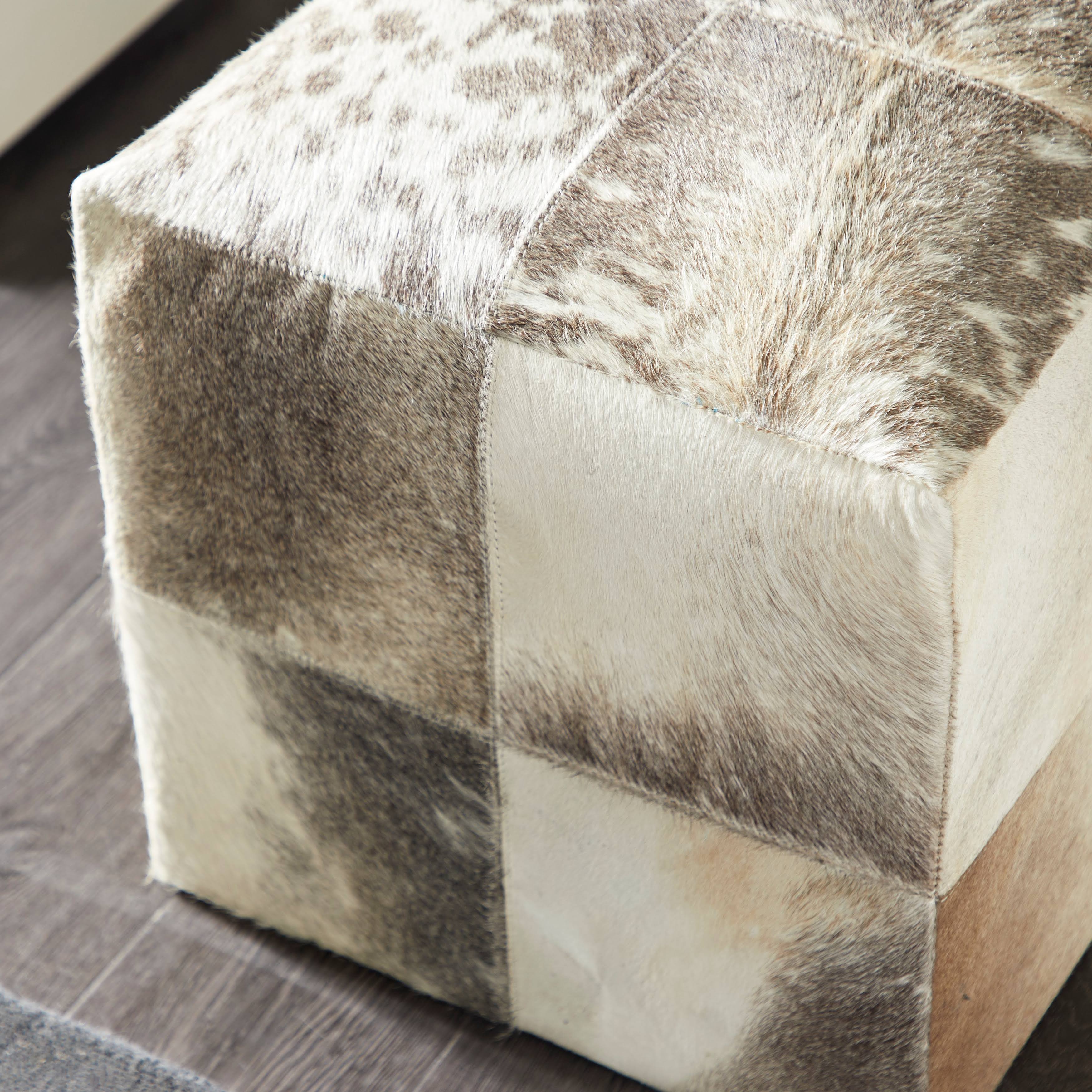 Cole & Grey Leather Ottoman AT_6RYAY6JV Cole & Grey Leather Ottoman AT_6RYAY6JV