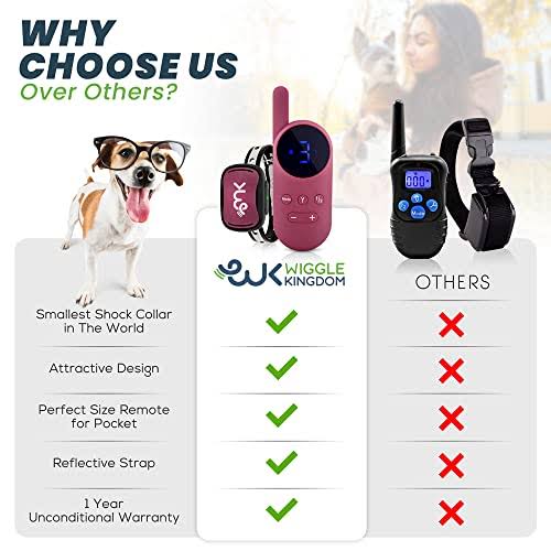 Wiggle Kingdom - World's Smallest Shock Collar For Small Dogs With Sound, Vibration & Shock (Purple) 5I_OKA32NDY