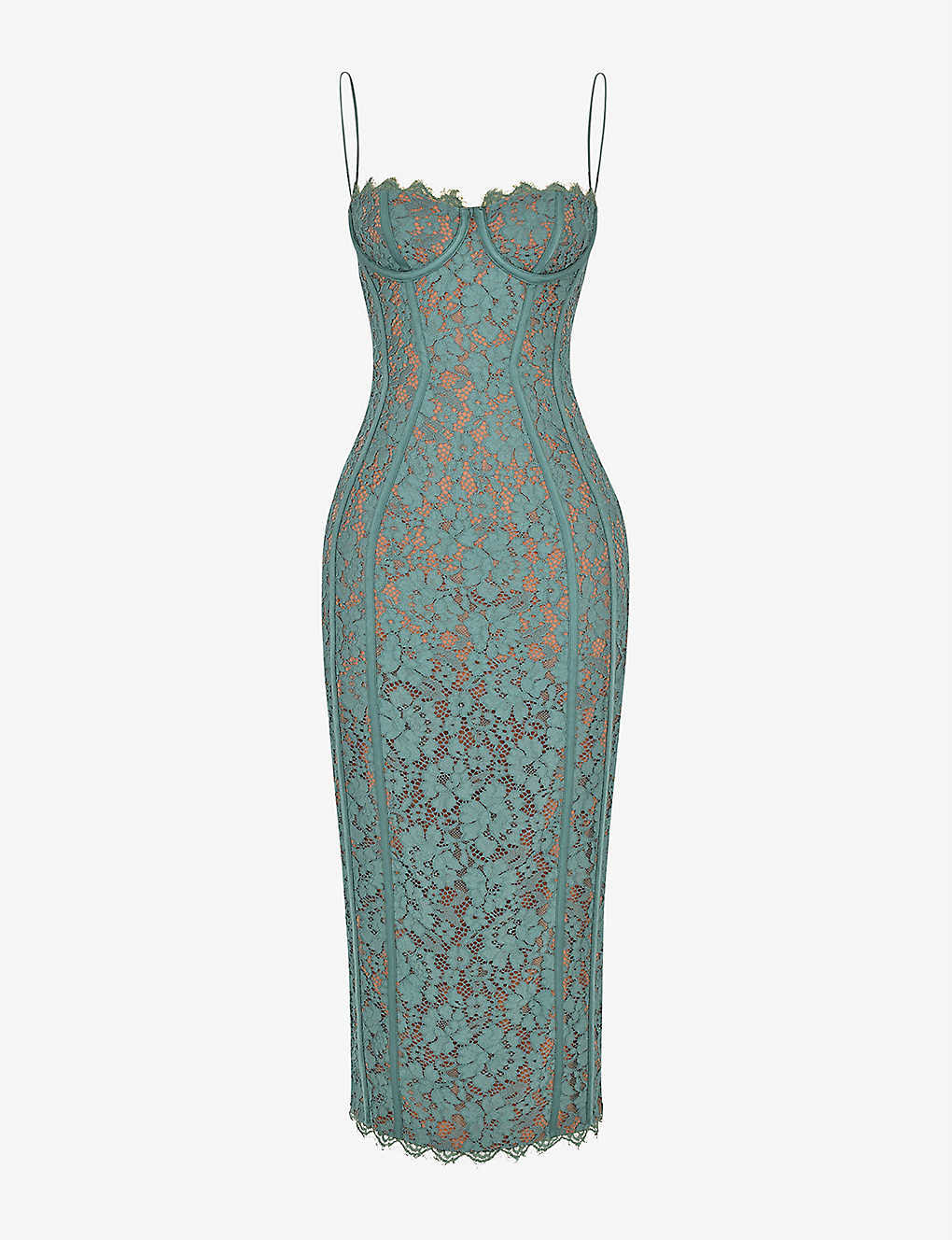 House Of Cb Joelle Lace Underwire Midi Cocktail Dress In Forest 3V_RO8TC2SE House Of Cb Joelle Lace Underwire Midi Cocktail Dress In Forest 3V_RO8TC2SE