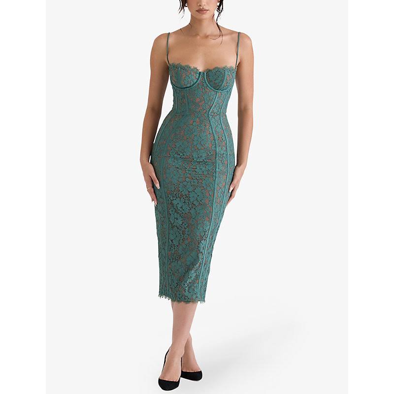 House Of Cb Joelle Lace Underwire Midi Cocktail Dress In Forest 3V_RO8TC2SE House Of Cb Joelle Lace Underwire Midi Cocktail Dress In Forest 3V_RO8TC2SE
