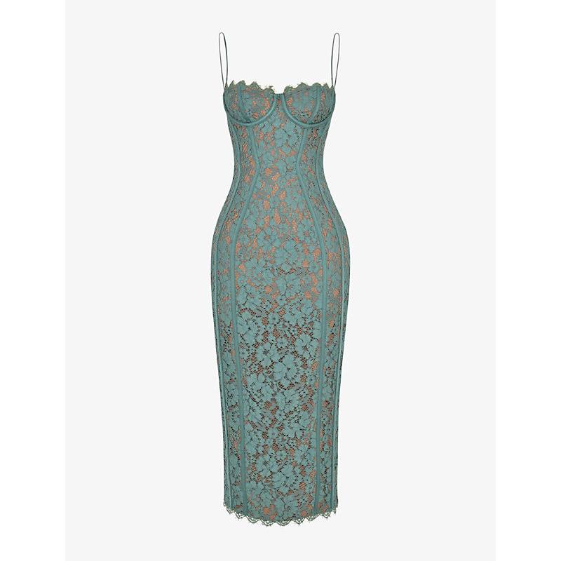 House Of Cb Joelle Lace Underwire Midi Cocktail Dress In Forest 3V_RO8TC2SE House Of Cb Joelle Lace Underwire Midi Cocktail Dress In Forest 3V_RO8TC2SE