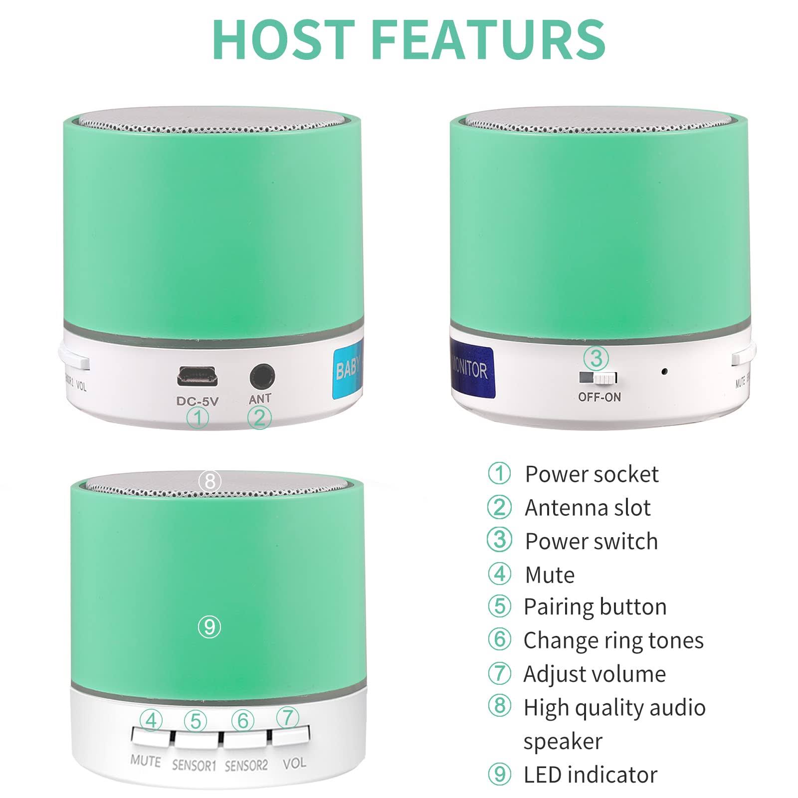 Hoidury Toddler Door Alarm, Door Alarms For Kids Safety, Doorbell Chime Kits With 14 Melodies 3 Volume Levels Mute Mode Led Flash For Home Child Elderly ZO_BJW3CGB1