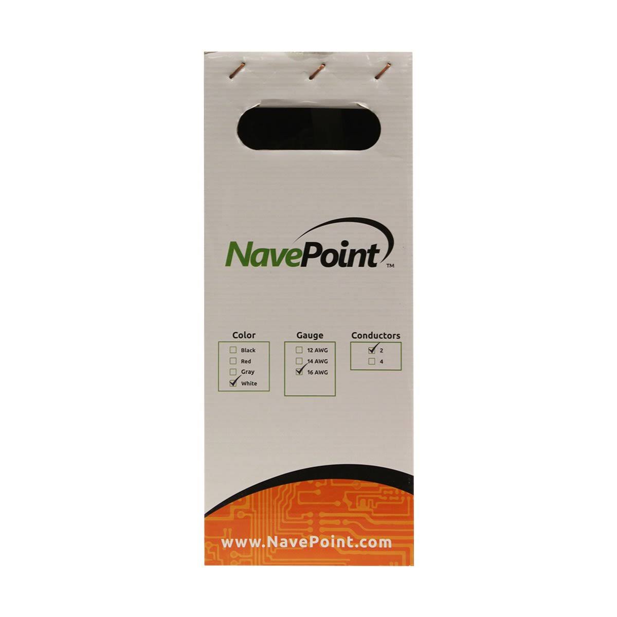 Navepoint 500ft In Wall Audio Speaker Cable Wire Cl2 16/2 Awg Gauge 2 Conductor Bulk White NE_E1DLKDAM