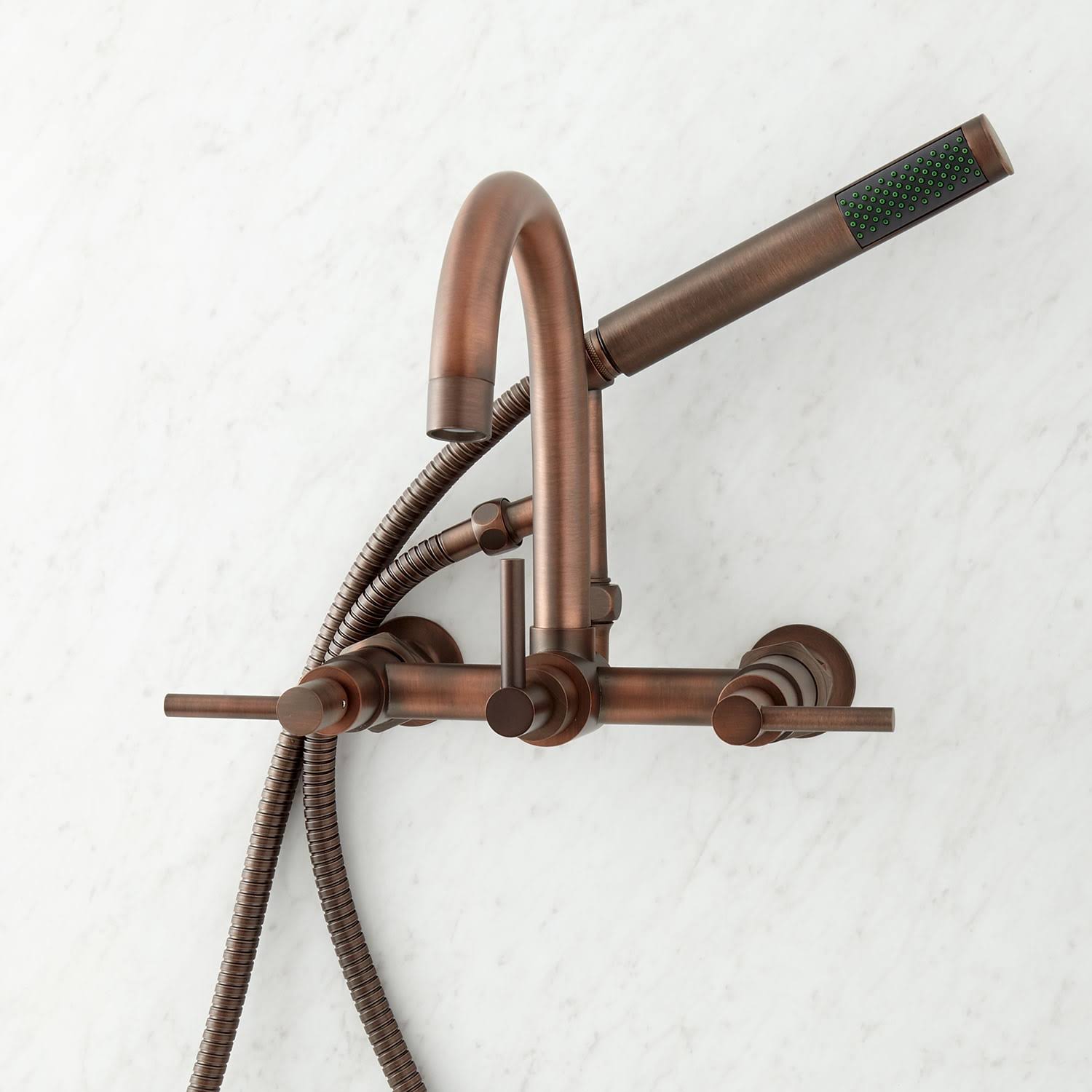 Signature Hardware 909038-2 Sebastian Wall Mounted Tub Filler Faucet - Bronze, Size: 60 YG_OEN1NXHW Signature Hardware 909038-2 Sebastian Wall Mounted Tub Filler Faucet - Bronze, Size: 60 YG_OEN1NXHW