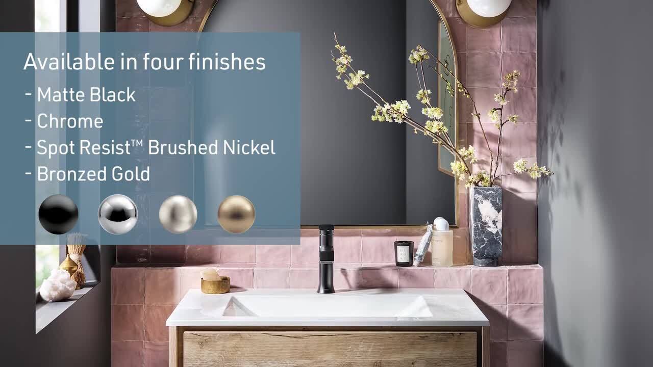 Moen Genta Single Hole Single-Handle Bathroom Faucet In Bronzed Gold QB_LPDYYA1R