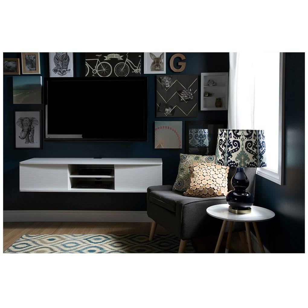 South Shore Agora 56-Inch Wall Mounted Media Console - Pure White ZO_C29QBBFV
