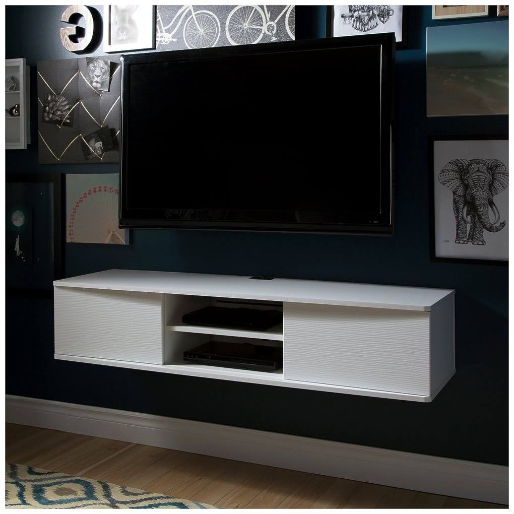 South Shore Agora 56-Inch Wall Mounted Media Console - Pure White ZO_C29QBBFV