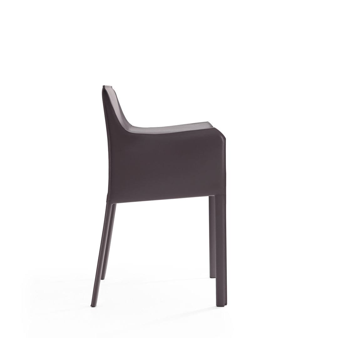 Lachesis Genuine Leather Upholstered Dining Chair Latitude Run Color: Gray 9S_5HSTUX2K