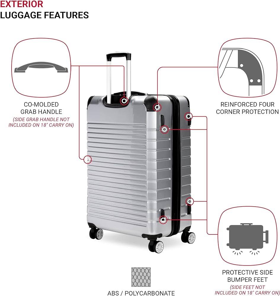 Swissgear 7782 27 Expandable Hardside Spinner Luggage - Silver FI_A3CLETAI
