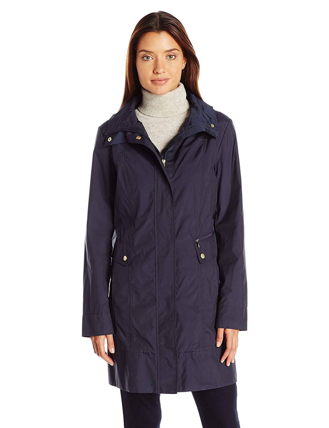 Cole Haan Back Bow Packable Hooded Raincoat (Petite) KM_FKJRJUZ2 Cole Haan Back Bow Packable Hooded Raincoat (Petite) KM_FKJRJUZ2
