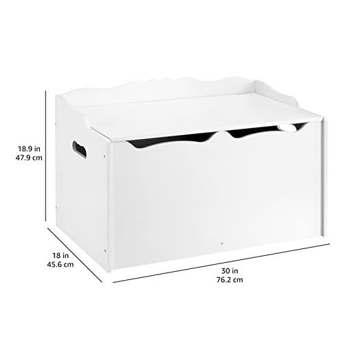 Amazon Basics Kids Wooden Toy Box Storage Chest, White YJ_MONCCANP Amazon Basics Kids Wooden Toy Box Storage Chest, White YJ_MONCCANP