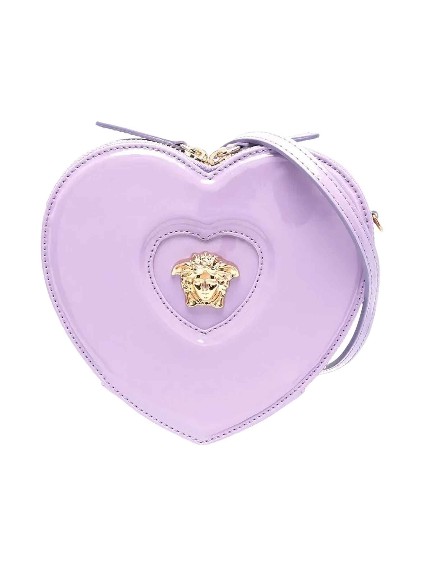 Versace Kids Purple Heart Medusa Shoulder Bag WM_RP6JOG3G Versace Kids Purple Heart Medusa Shoulder Bag WM_RP6JOG3G