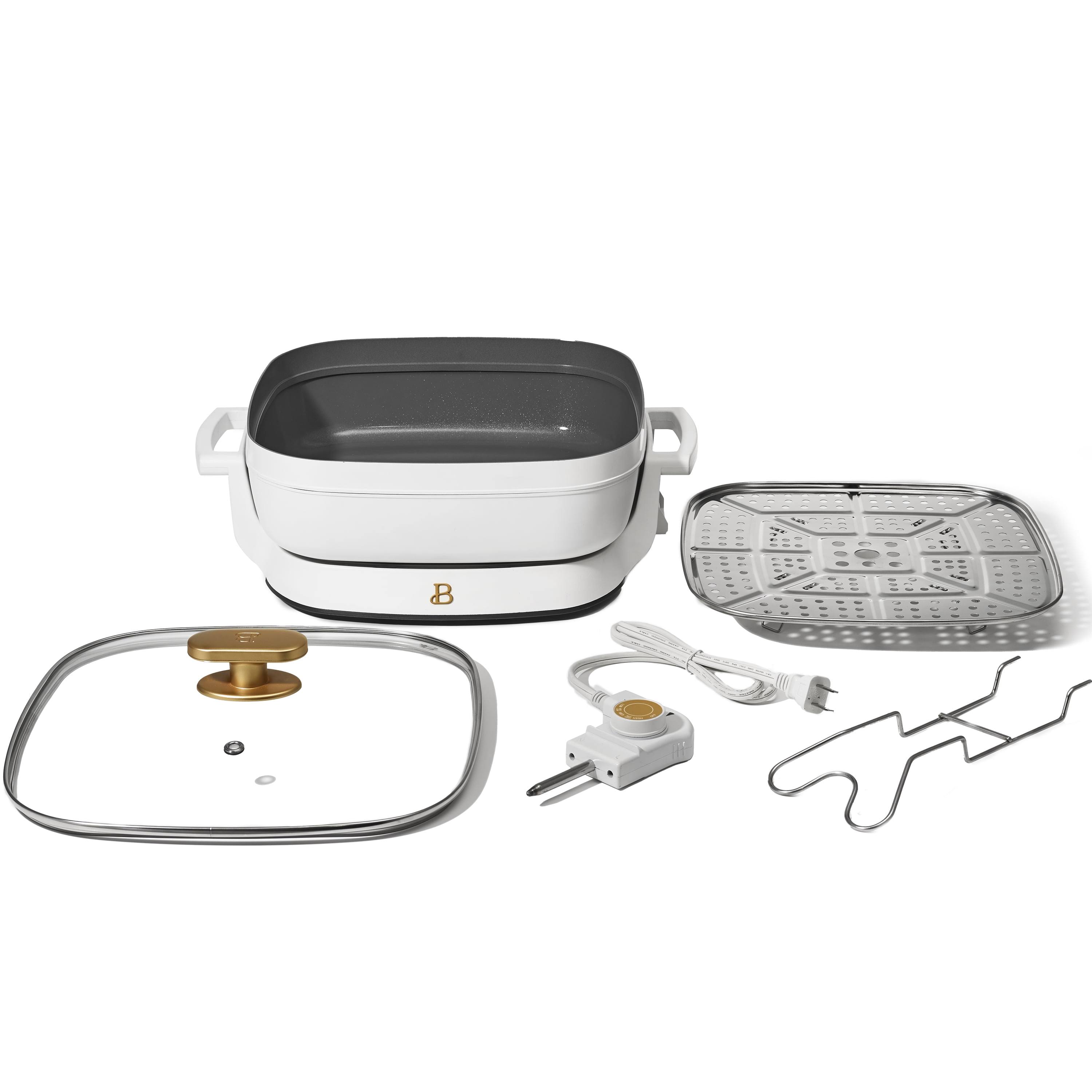 Beautiful 5-In-1 Electric Expandable Skillet, White Icing By Drew Barrymore, Up To 7 Qt M6_GEVWCRWH