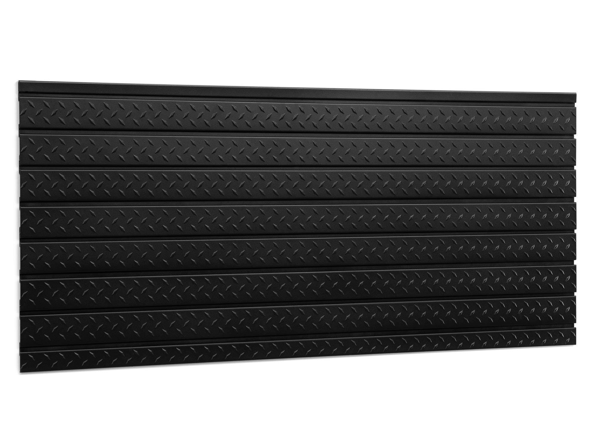 Newage Products Pro Series 56-In X 24.5-In Black Diamond Plate Slatwall Backsplash, Heavy Duty Steel Garage Wall Panel | 51716 MH_TUFZ57LP Newage Products Pro Series 56-In X 24.5-In Black Diamond Plate Slatwall Backsplash, Heavy Duty Steel Garage Wall Panel | 51716 MH_TUFZ57LP
