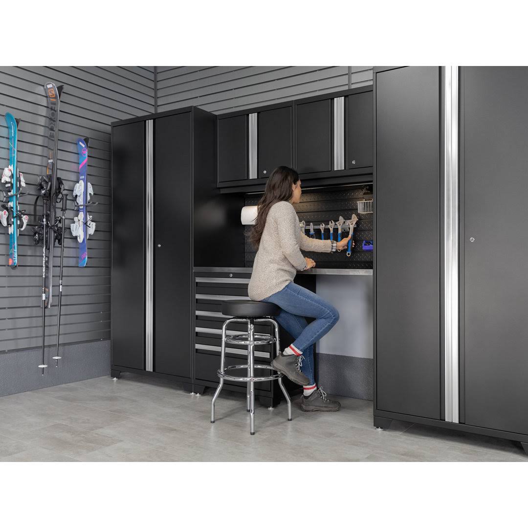 Newage Products Pro Series 56-In X 24.5-In Black Diamond Plate Slatwall Backsplash, Heavy Duty Steel Garage Wall Panel | 51716 MH_TUFZ57LP Newage Products Pro Series 56-In X 24.5-In Black Diamond Plate Slatwall Backsplash, Heavy Duty Steel Garage Wall Panel | 51716 MH_TUFZ57LP