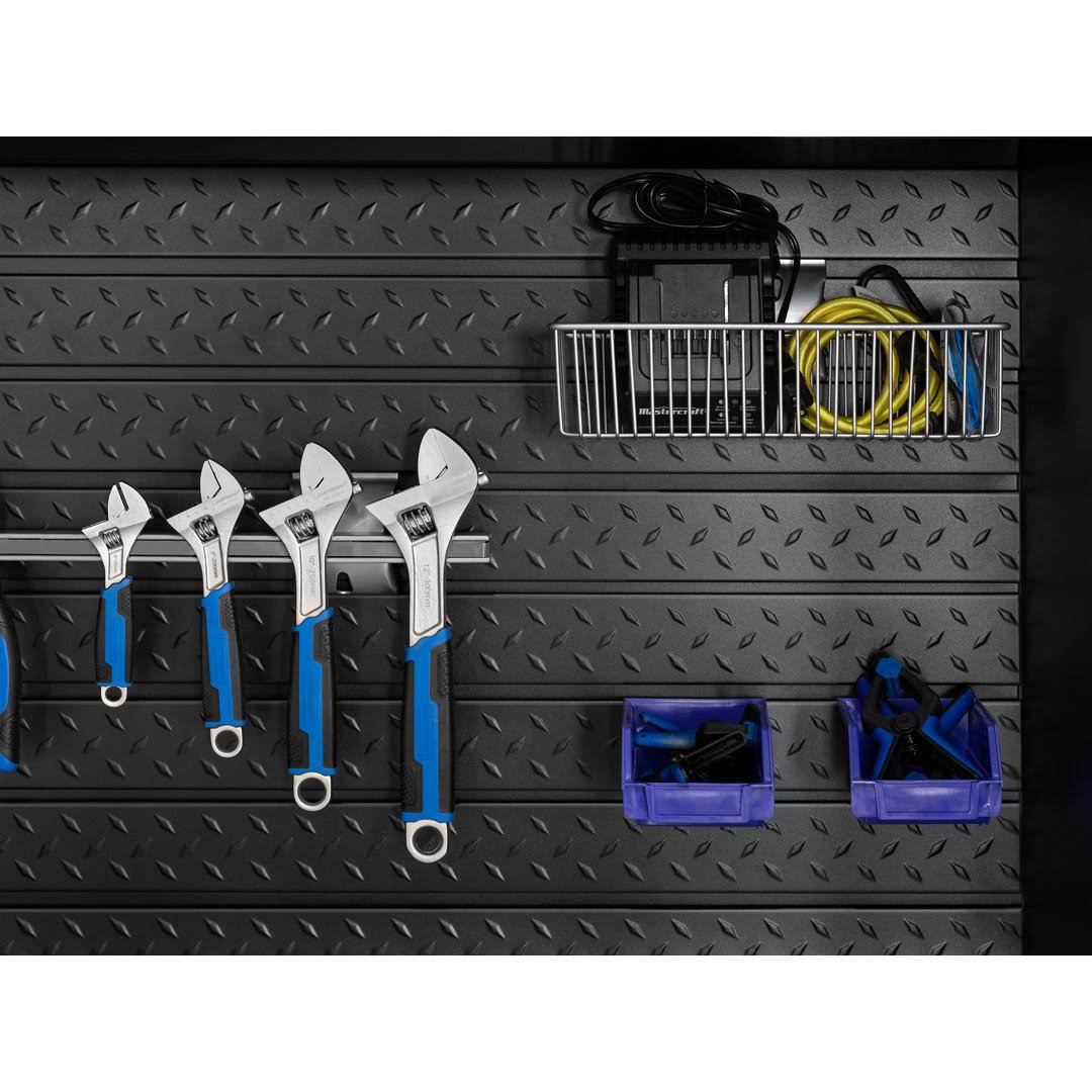Newage Products Pro Series 56-In X 24.5-In Black Diamond Plate Slatwall Backsplash, Heavy Duty Steel Garage Wall Panel | 51716 MH_TUFZ57LP Newage Products Pro Series 56-In X 24.5-In Black Diamond Plate Slatwall Backsplash, Heavy Duty Steel Garage Wall Panel | 51716 MH_TUFZ57LP