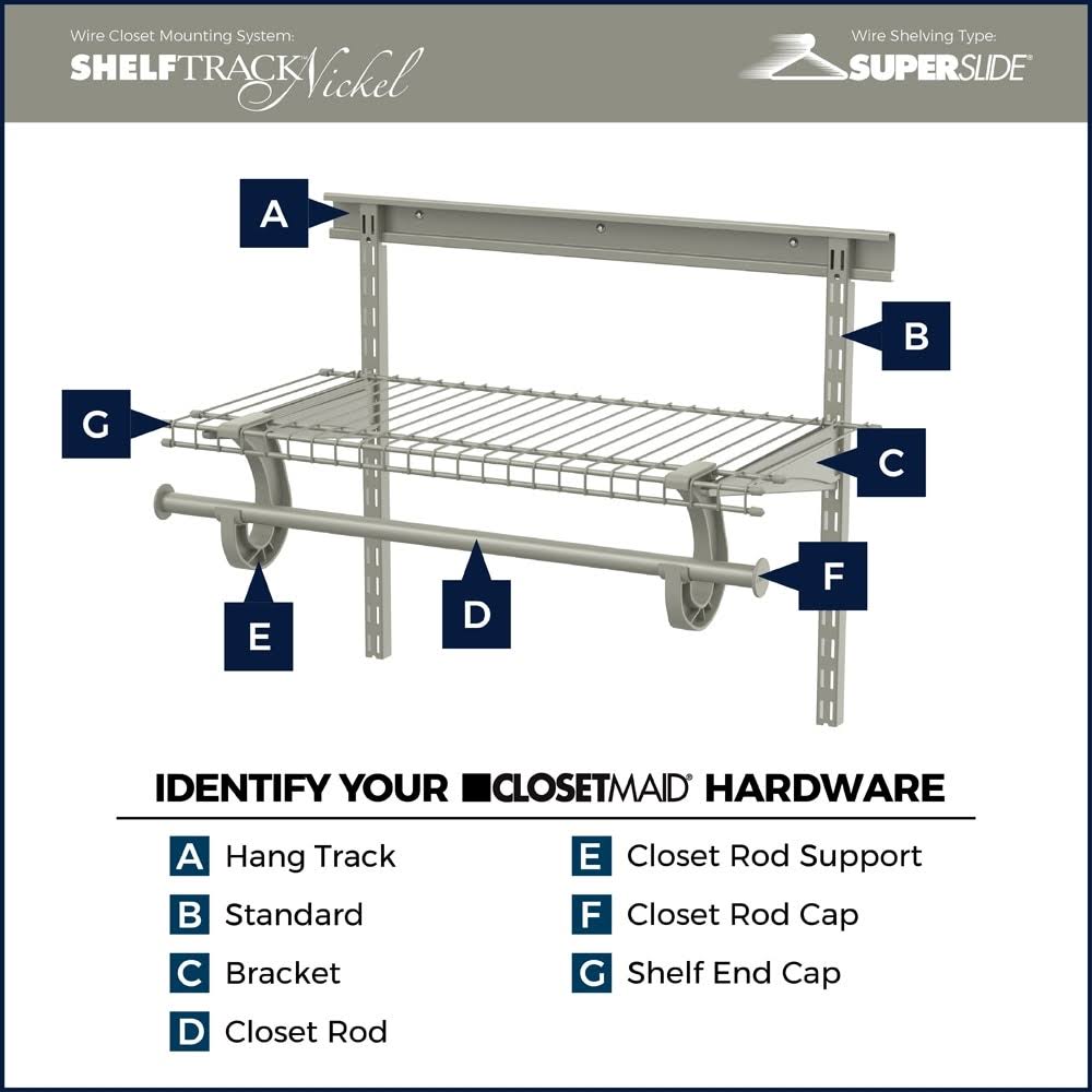 Closetmaid 881000 Shelftrack 7-Ft To 10-Ft Wide Closet Organizer Kit 4K_MAV3UUHD