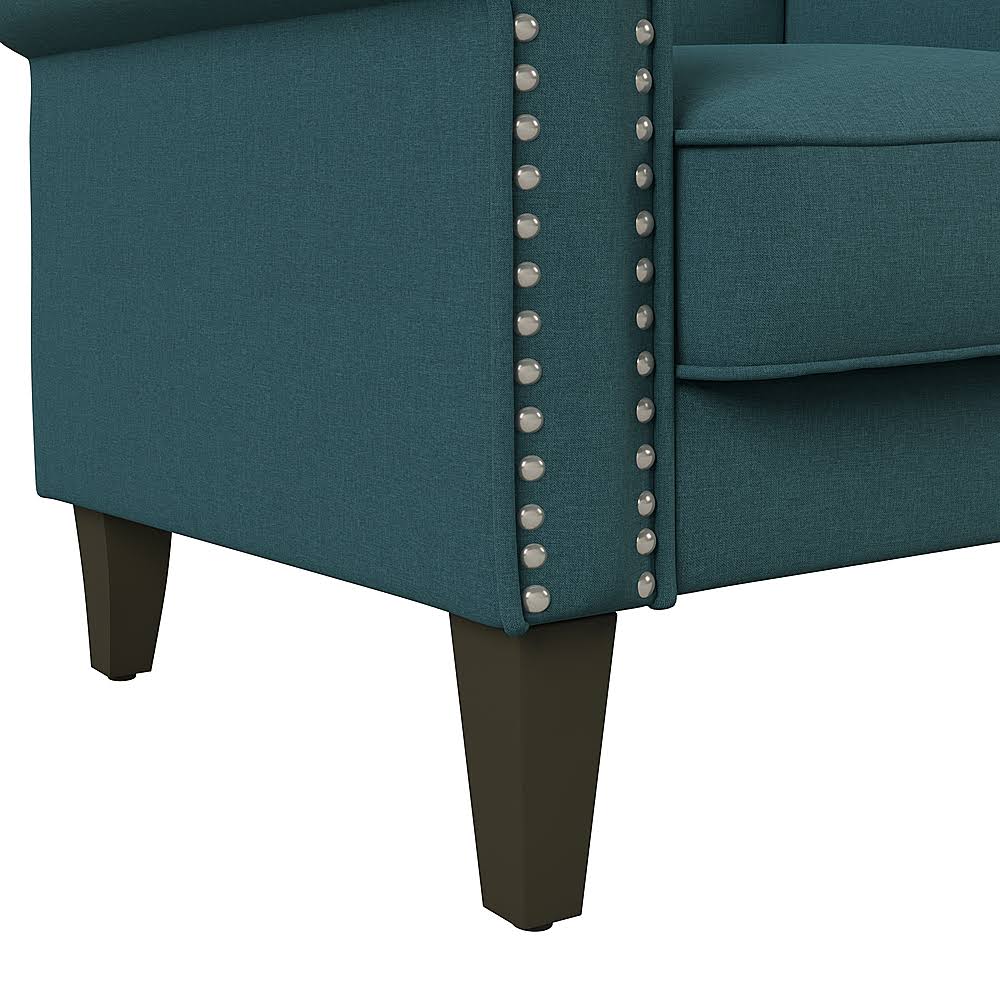 Handy Living Wood Upholstered Janet Chair In Blue BL_JKHSUJHW Handy Living Wood Upholstered Janet Chair In Blue BL_JKHSUJHW