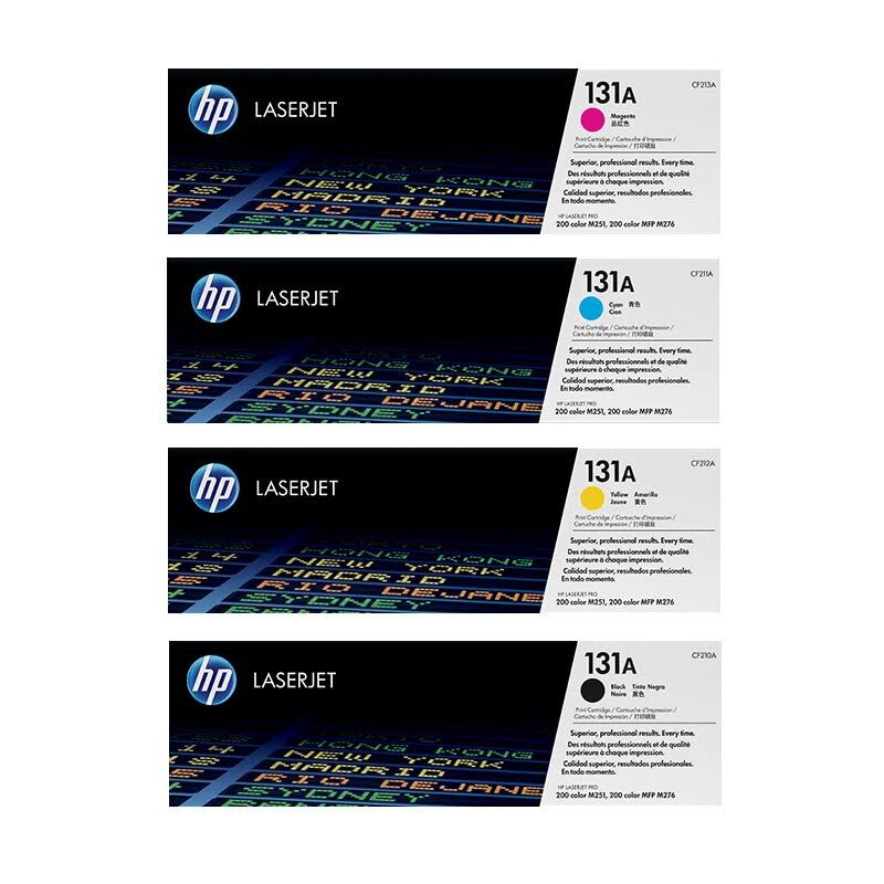 Hp Color Laserjet Pro 200 Color M251nw Toner Cartridges - Hp 131a 4-Pack Black/Cyan/Magenta/Yellow Original Laserjet Toner Cartridges, Cf210aq1 HJ_L9G2YQ4V