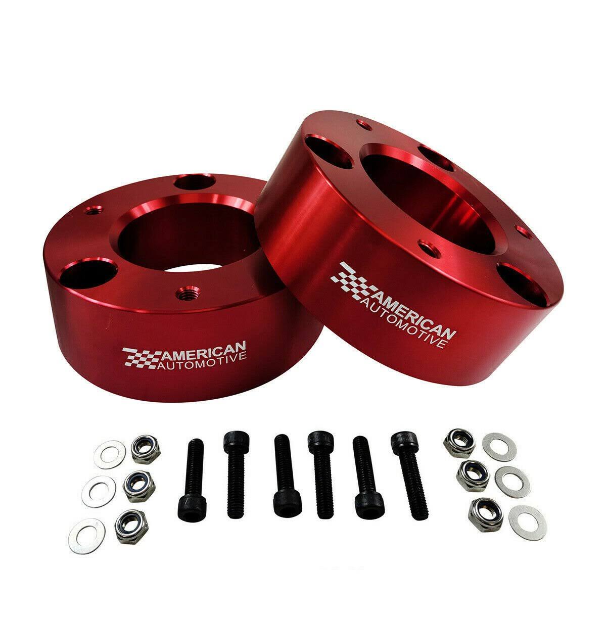 American Automotive Front Lift Kit For 2007-2020 Chevrolet Silverado 1500 And Gmc Sierra 1500 3 Inch Front Lift Billet Aluminum Strut Spacers 2wd 4wd E2_TIIBPUFV